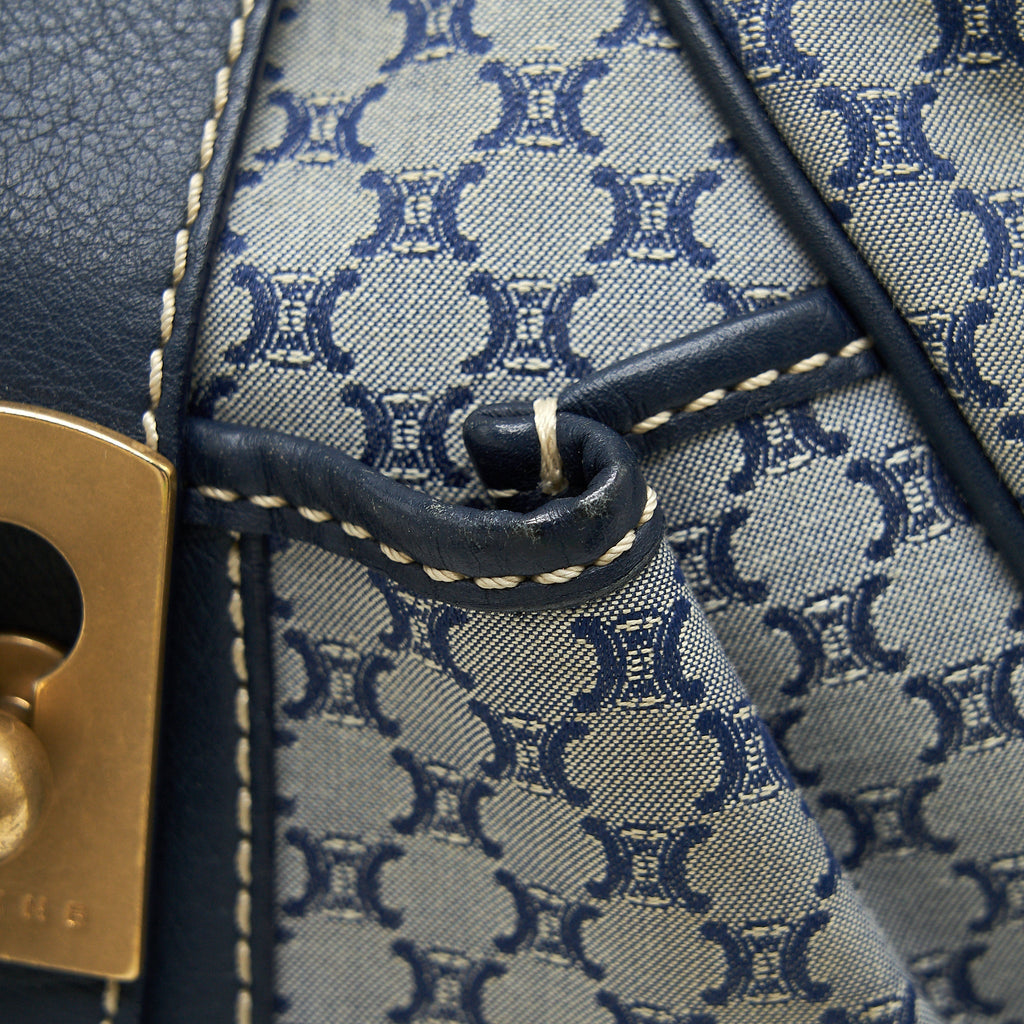 CELINE VINTAGE CANVAS SHOULDER BAG