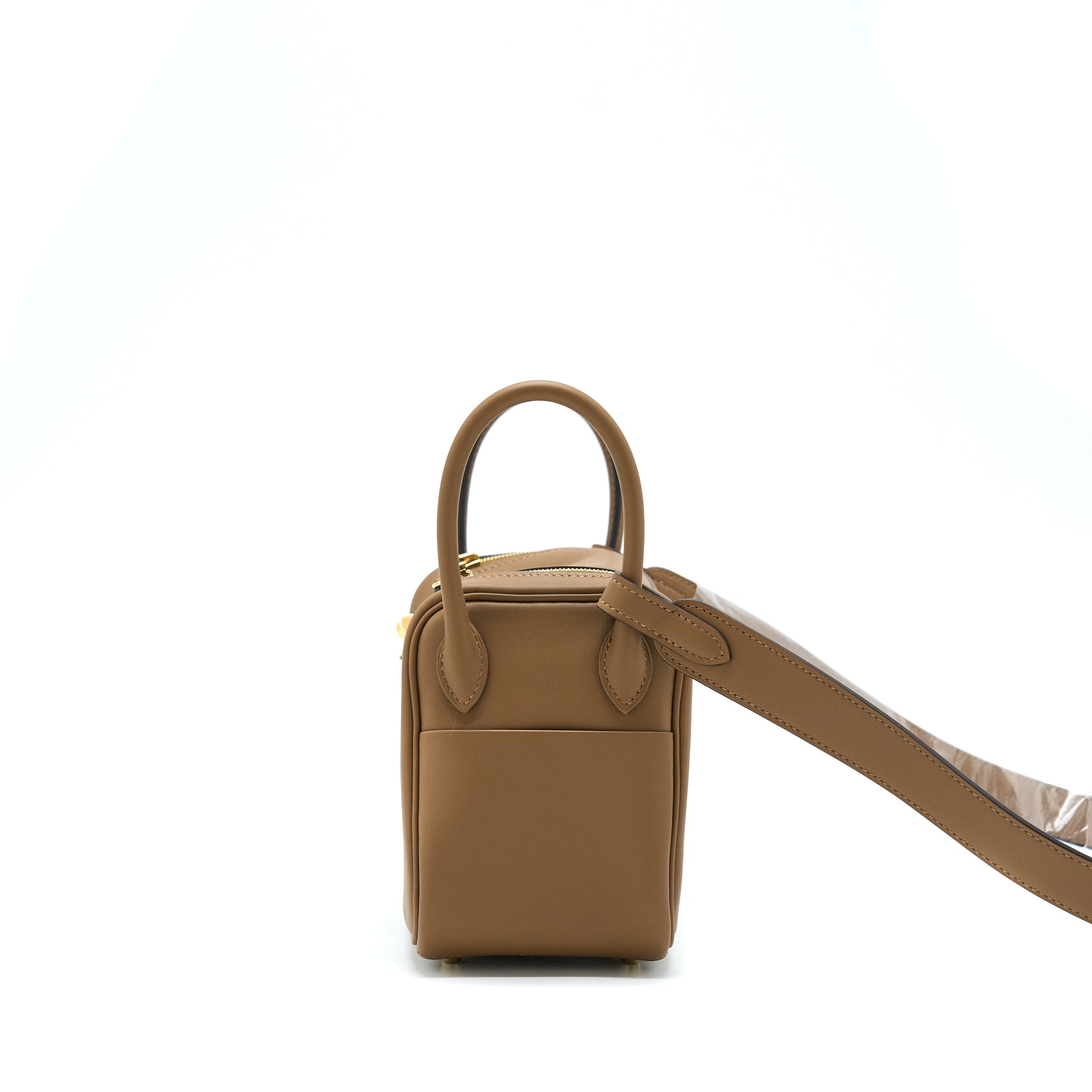 HERMES MINI LINDY SWIFT ALEZAN / BISCUIT GHW