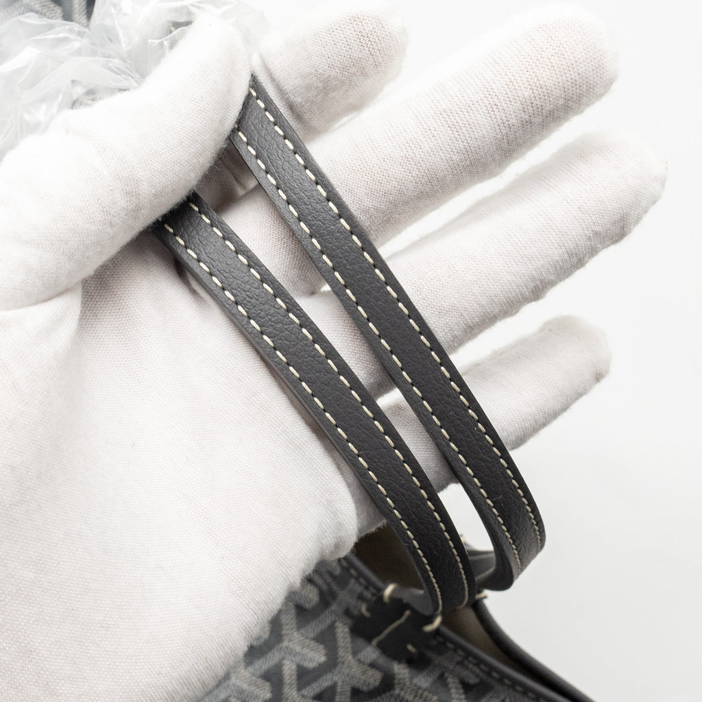 GOYARD SAINT LOUIS PM TOTE BAG GOAYRDINE CANVAS/CALFSKIN GREY SHW
