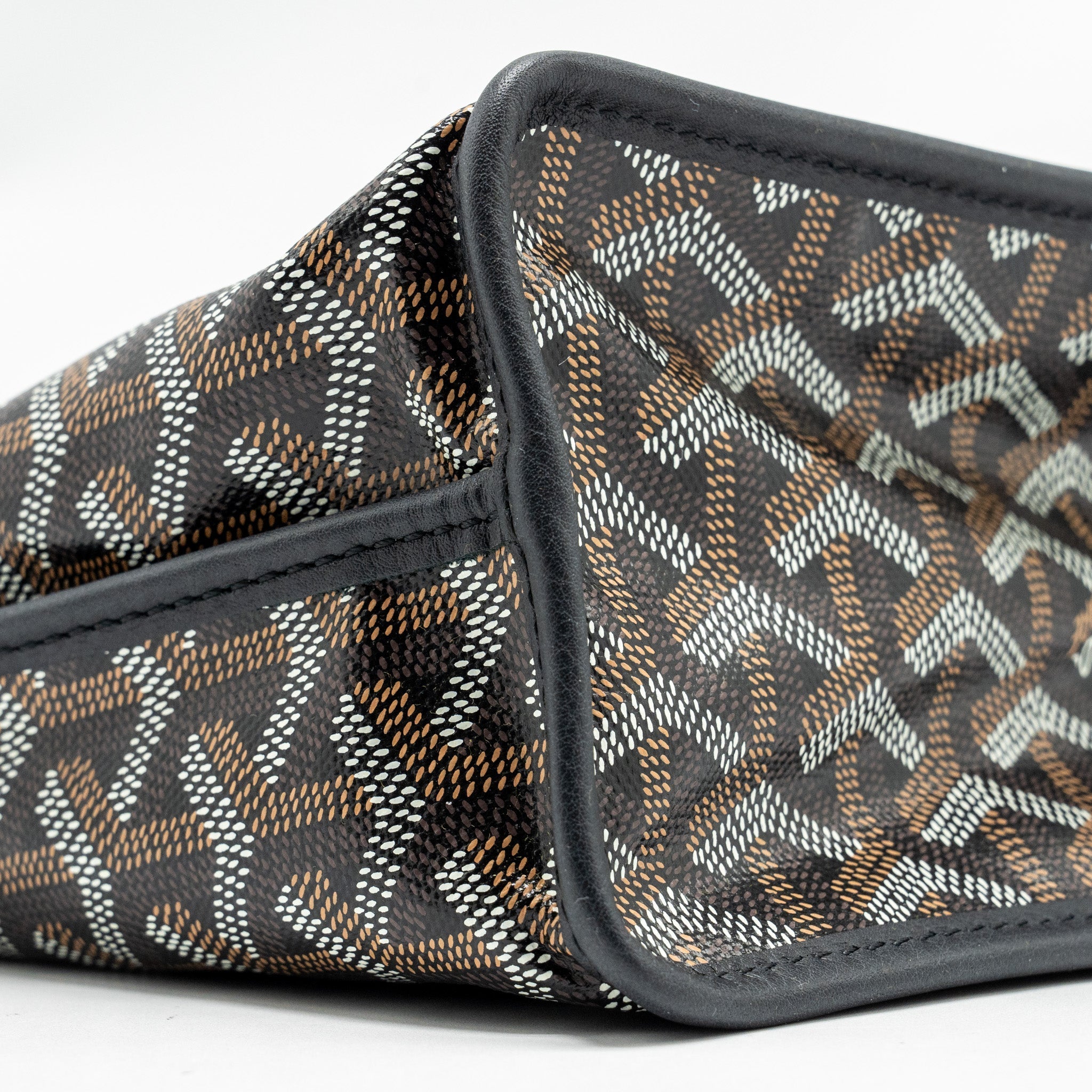GOYARD MINI ANJOU TOTE BAG GOYARDLINE CANVAS / CALFSKIN BLACK SHW
