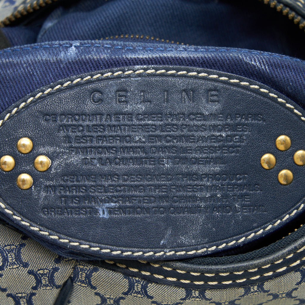 CELINE VINTAGE CANVAS SHOULDER BAG