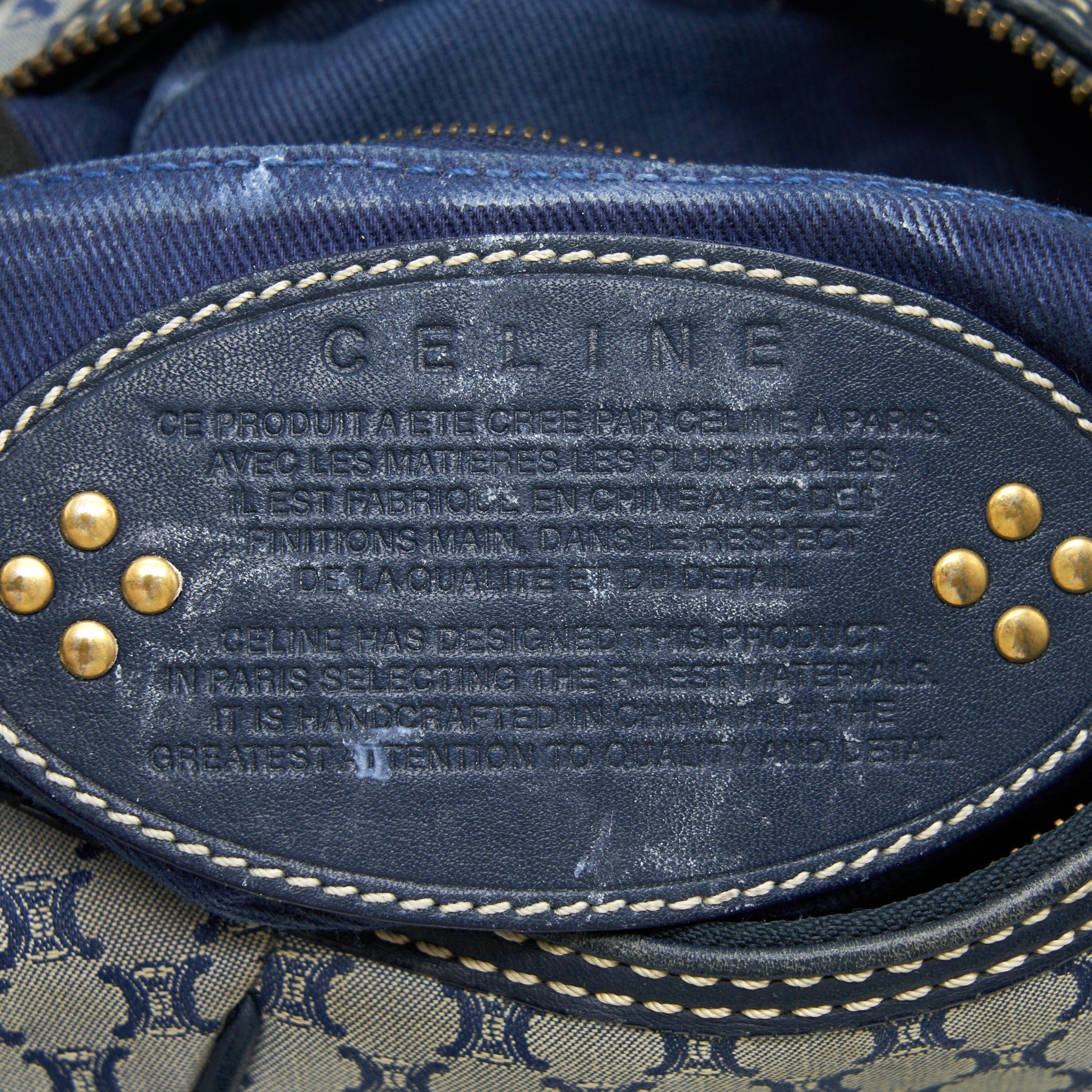 CELINE VINTAGE CANVAS SHOULDER BAG
