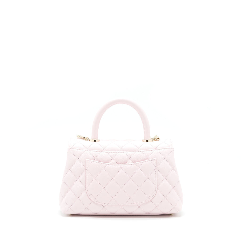 CHANEL 22P SMALL COCO HANDLE CAVIAR LIGHT PINK LGHW (MICROCHIP)