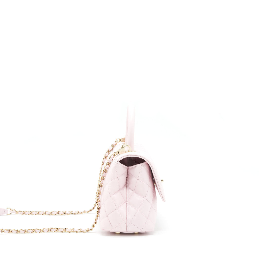 CHANEL 22P SMALL COCO HANDLE CAVIAR LIGHT PINK LGHW (MICROCHIP)