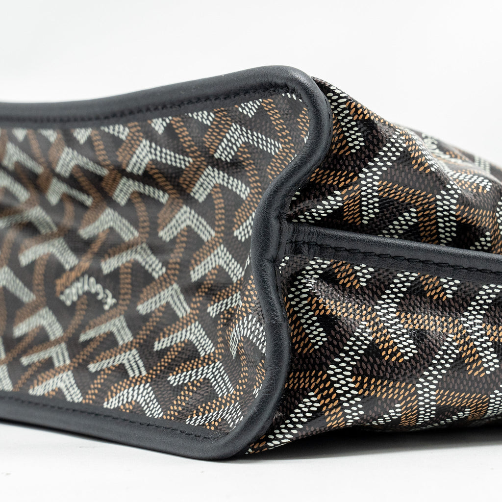 GOYARD MINI ANJOU TOTE BAG GOYARDLINE CANVAS / CALFSKIN BLACK SHW