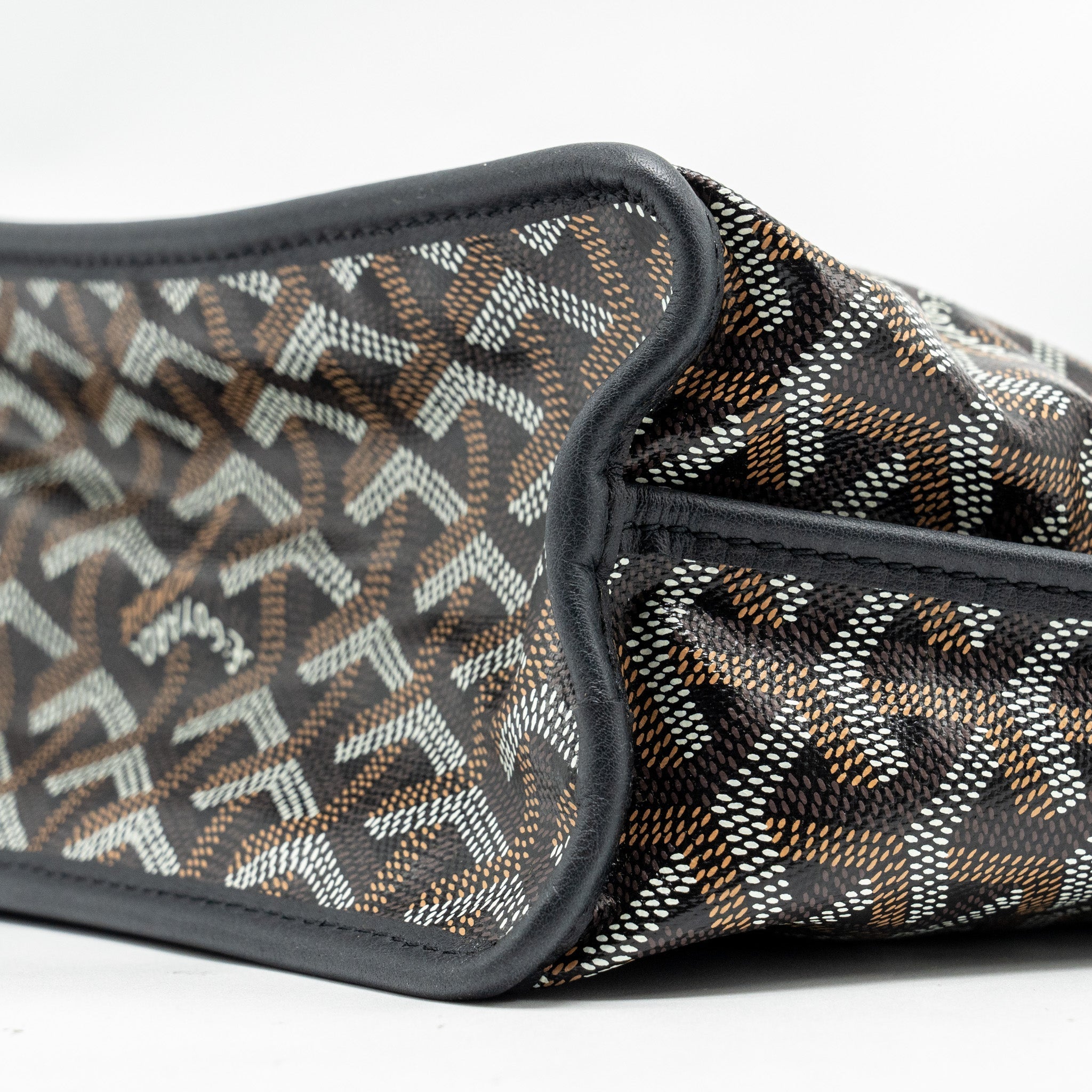 GOYARD MINI ANJOU TOTE BAG GOYARDLINE CANVAS / CALFSKIN BLACK SHW