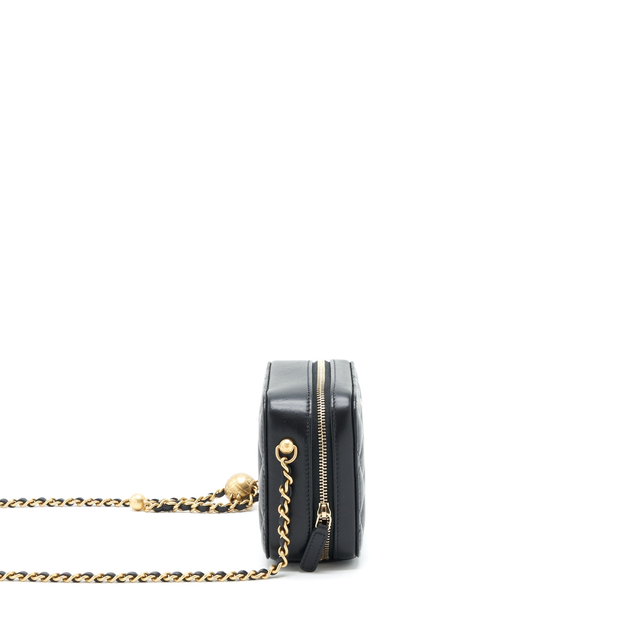 CHANEL PEARL CRUSH CAMERA BAG LAMBSKIN BLACK GHW