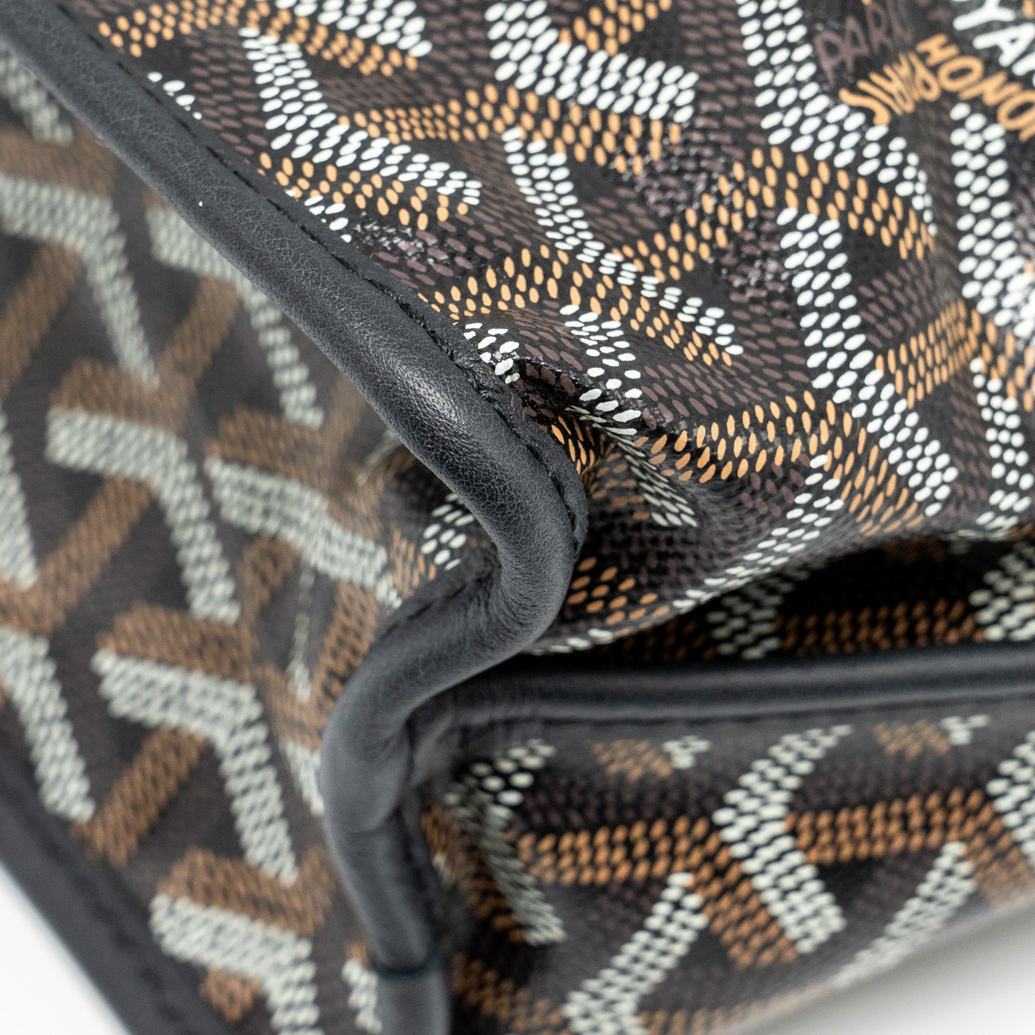 GOYARD MINI ANJOU TOTE BAG GOYARDLINE CANVAS / CALFSKIN BLACK SHW
