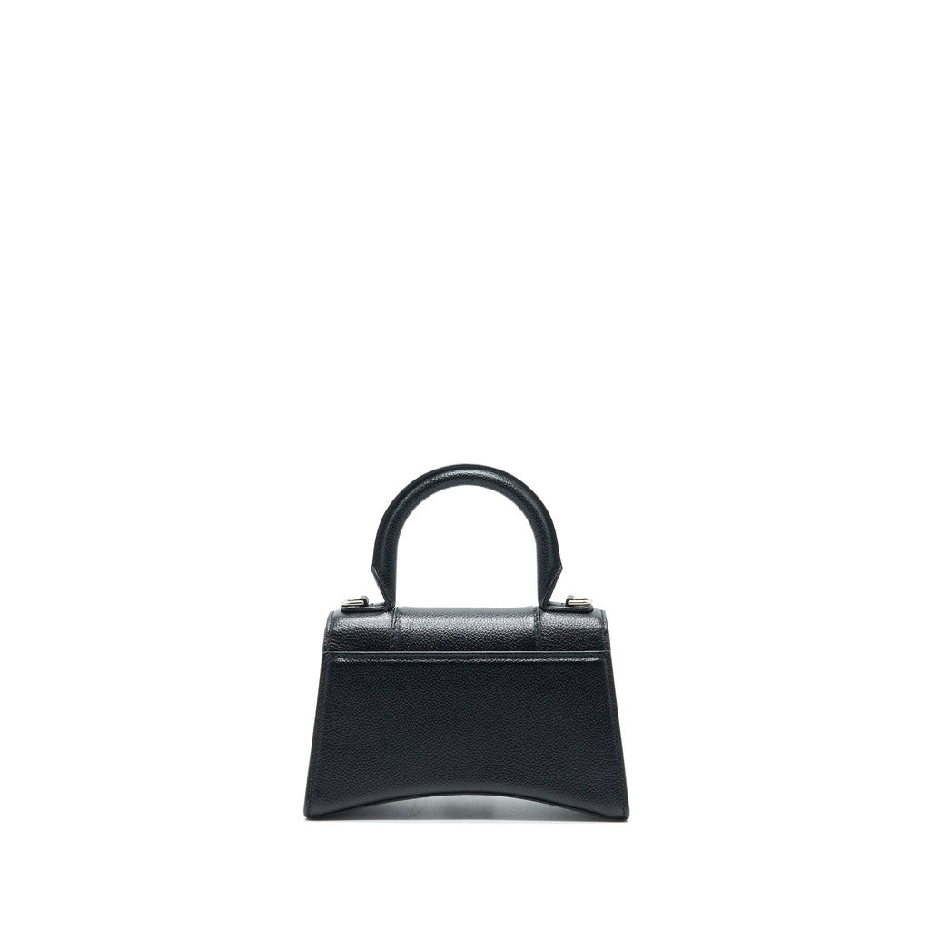 BALENCIAGA HOURGLASS AS GRAINED CALFSKIN BLACK SHW