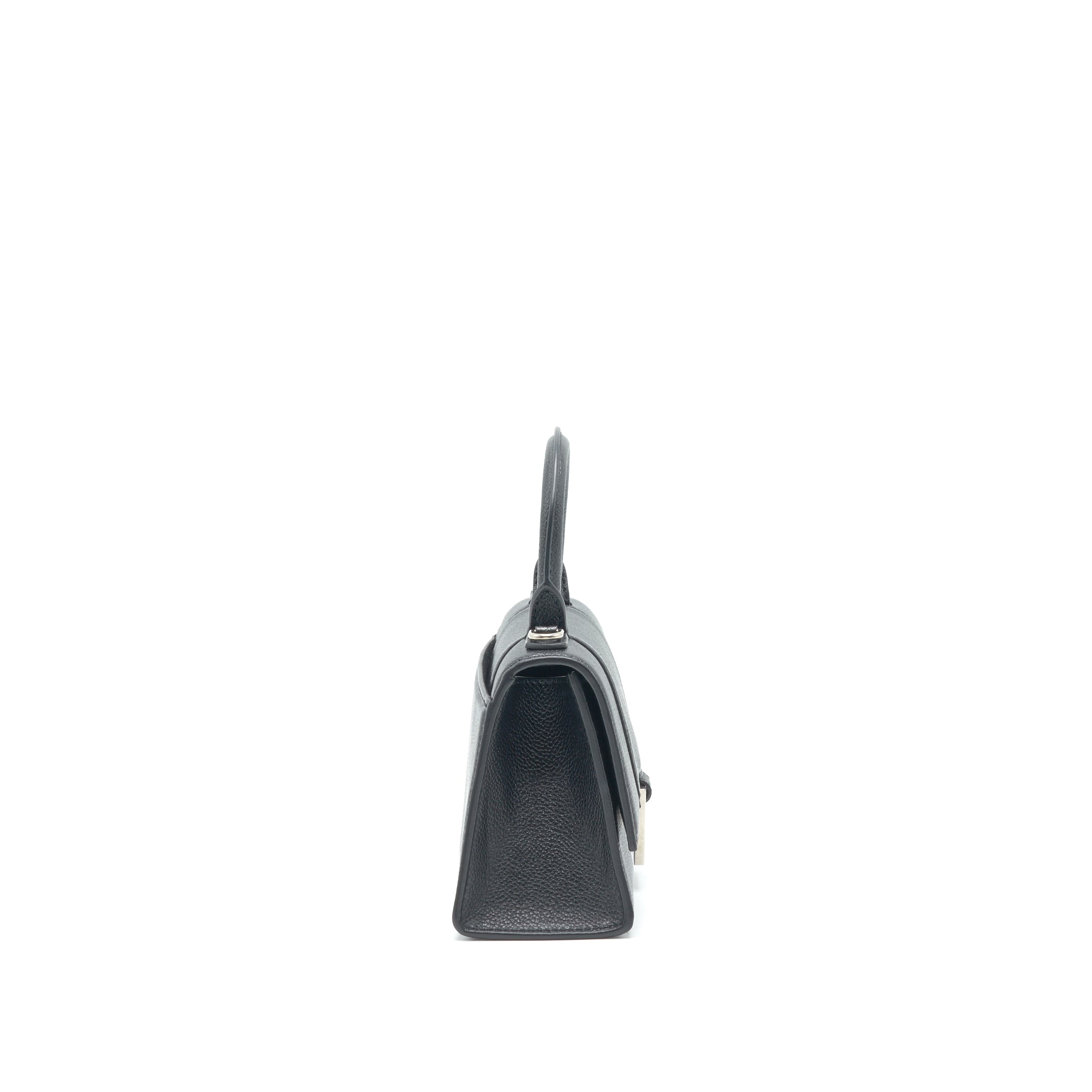 BALENCIAGA HOURGLASS AS GRAINED CALFSKIN BLACK SHW