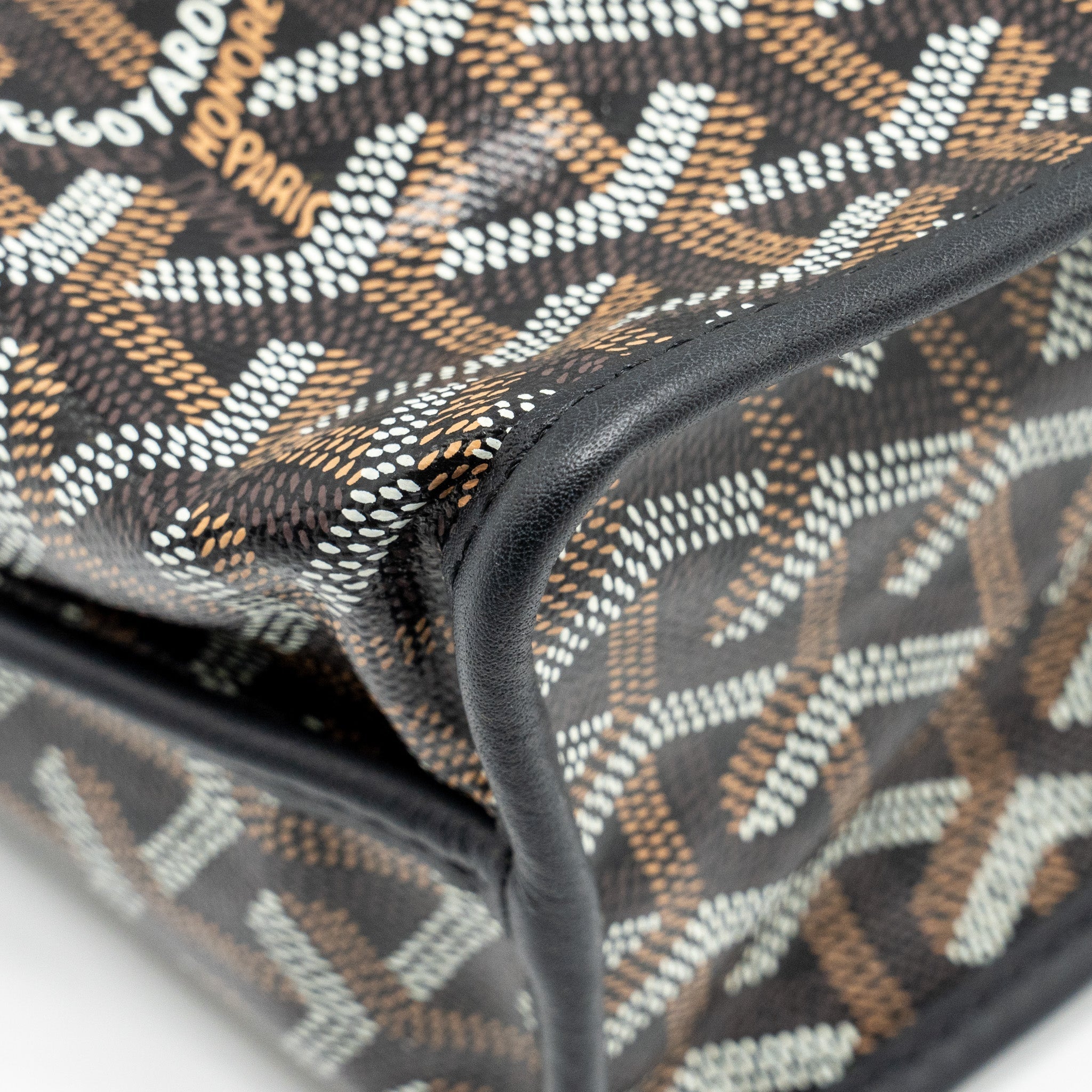 GOYARD MINI ANJOU TOTE BAG GOYARDLINE CANVAS / CALFSKIN BLACK SHW