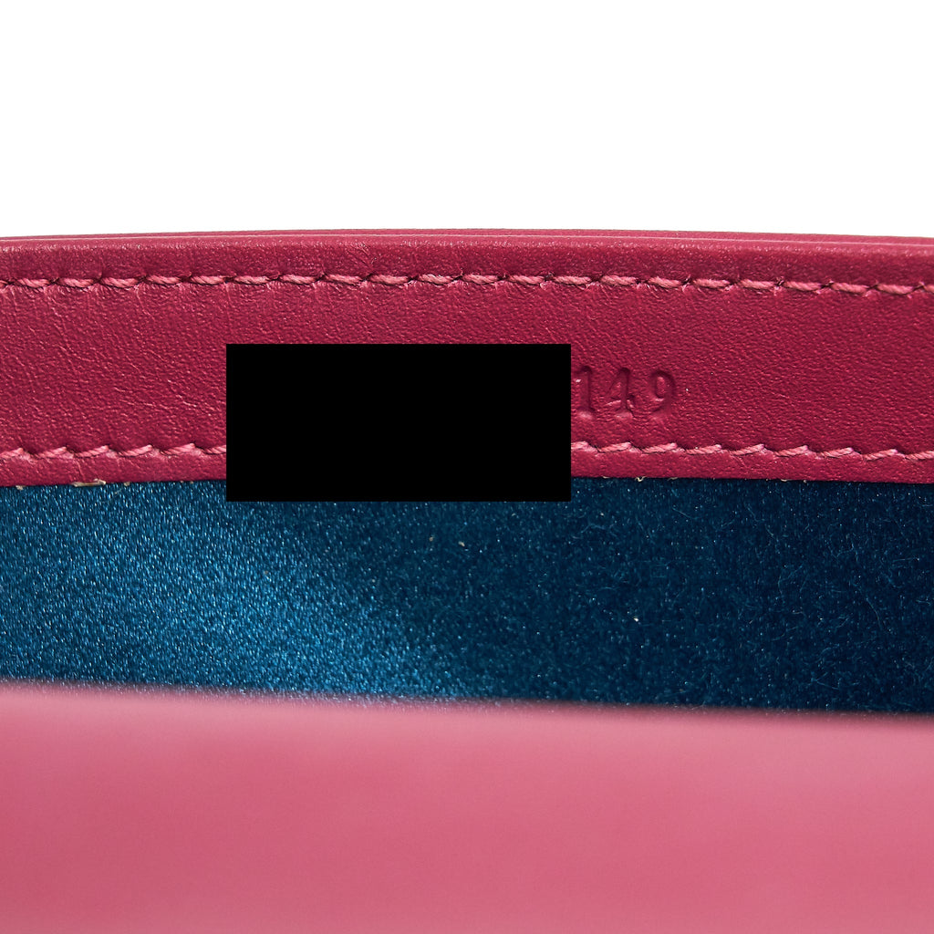 GUCCI VELVET WALLET WITH CHAIN PINK GHW LIMITED EDITION