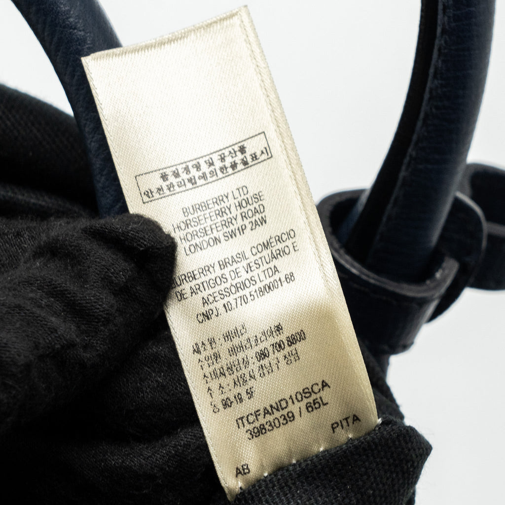 BURBERRY THE LARGE BANNER BAG CALFSKIN DARK BLUE/MULTICOLOUR GHW