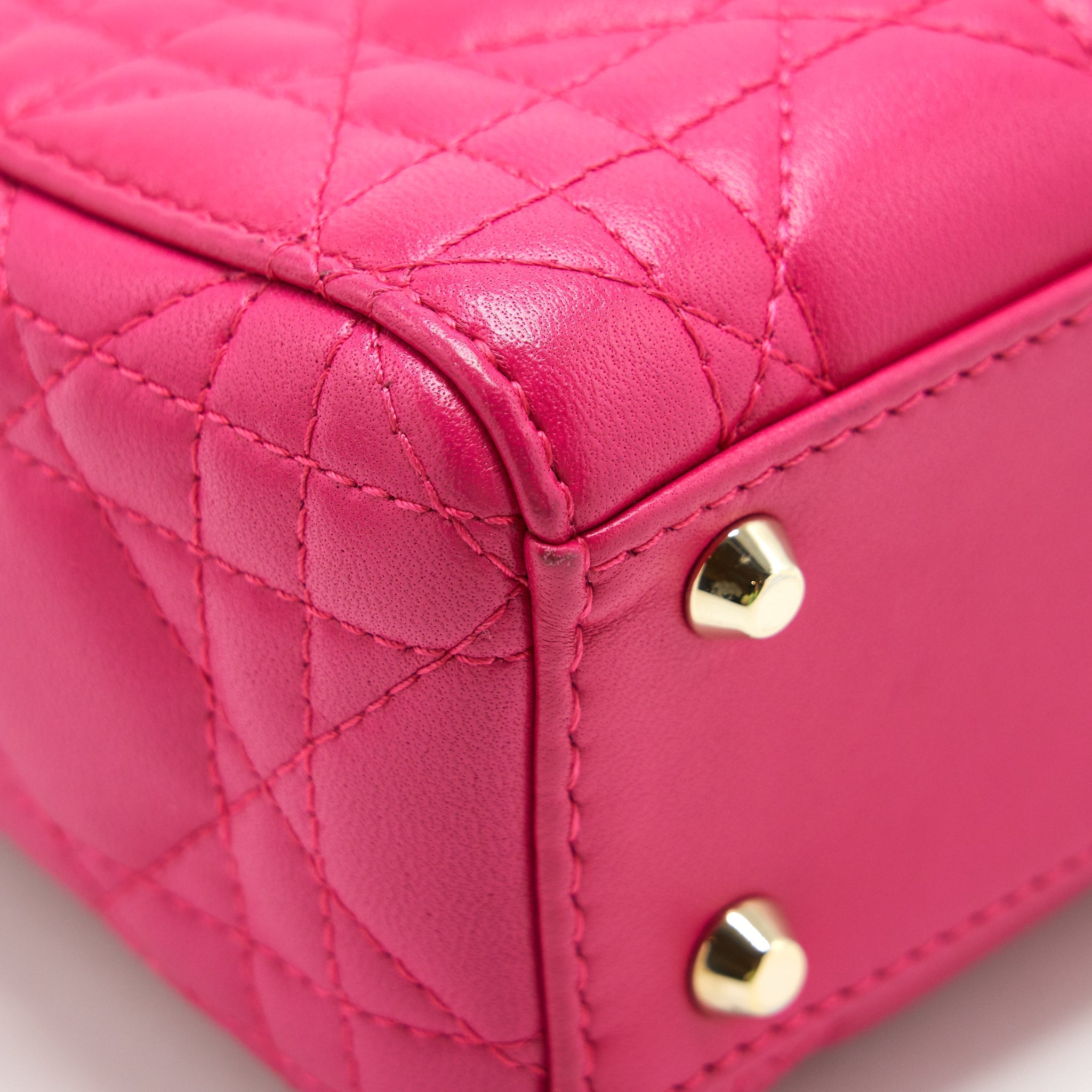 DIOR MINI LADY DIOR BAG LAMBSKIN PINK GHW
