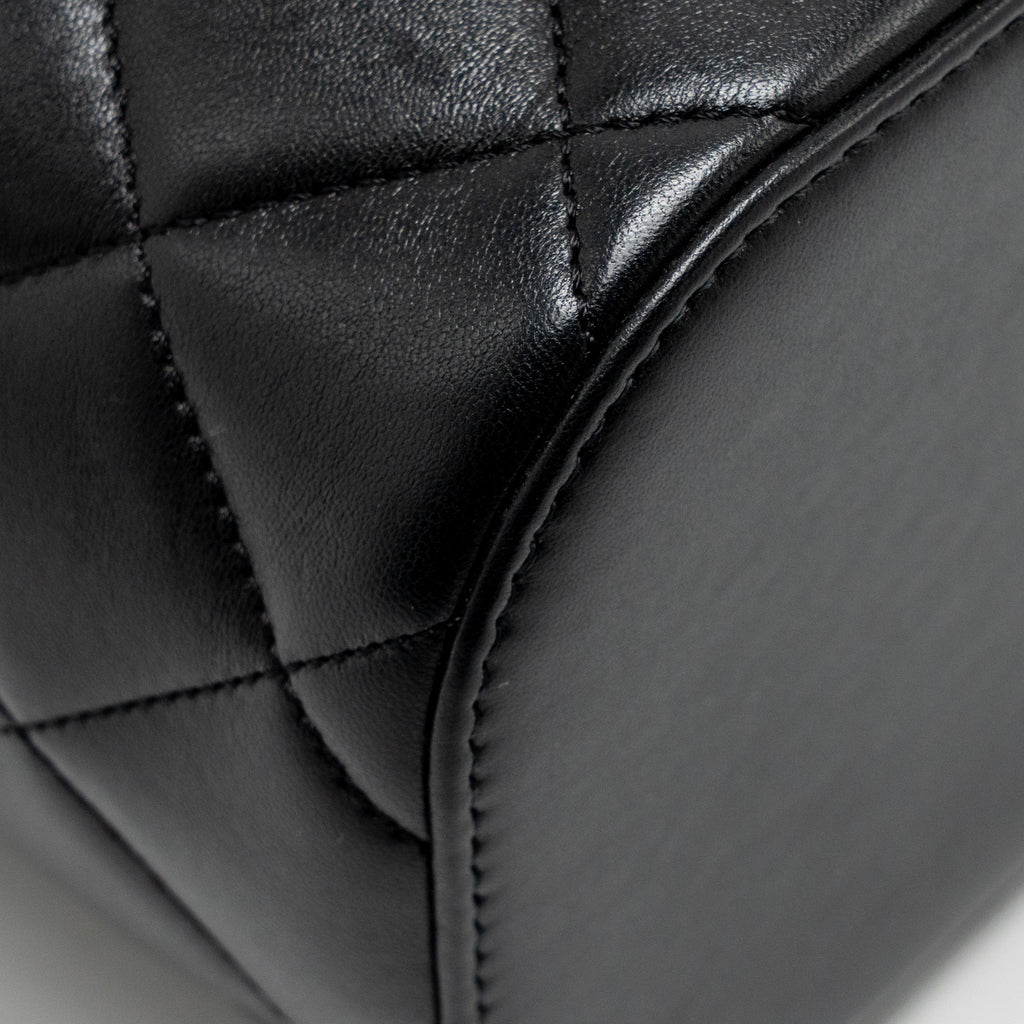 CHANEL TRENDY CC ROUND VANITY CASE CROSSBODY BAG LAMBSKIN BLACK LGHW