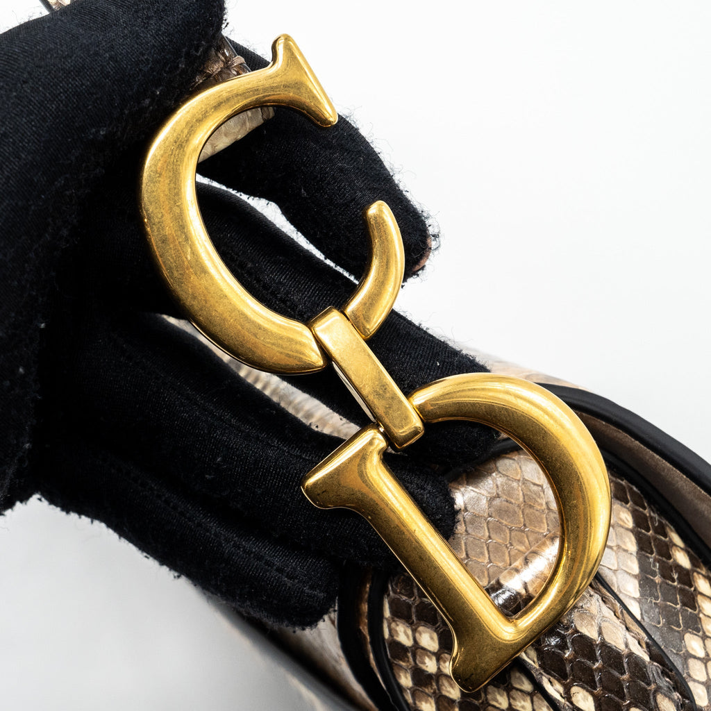 DIOR MEDIUM SADDLE BAG PYTHON MULTICOLOR GHW