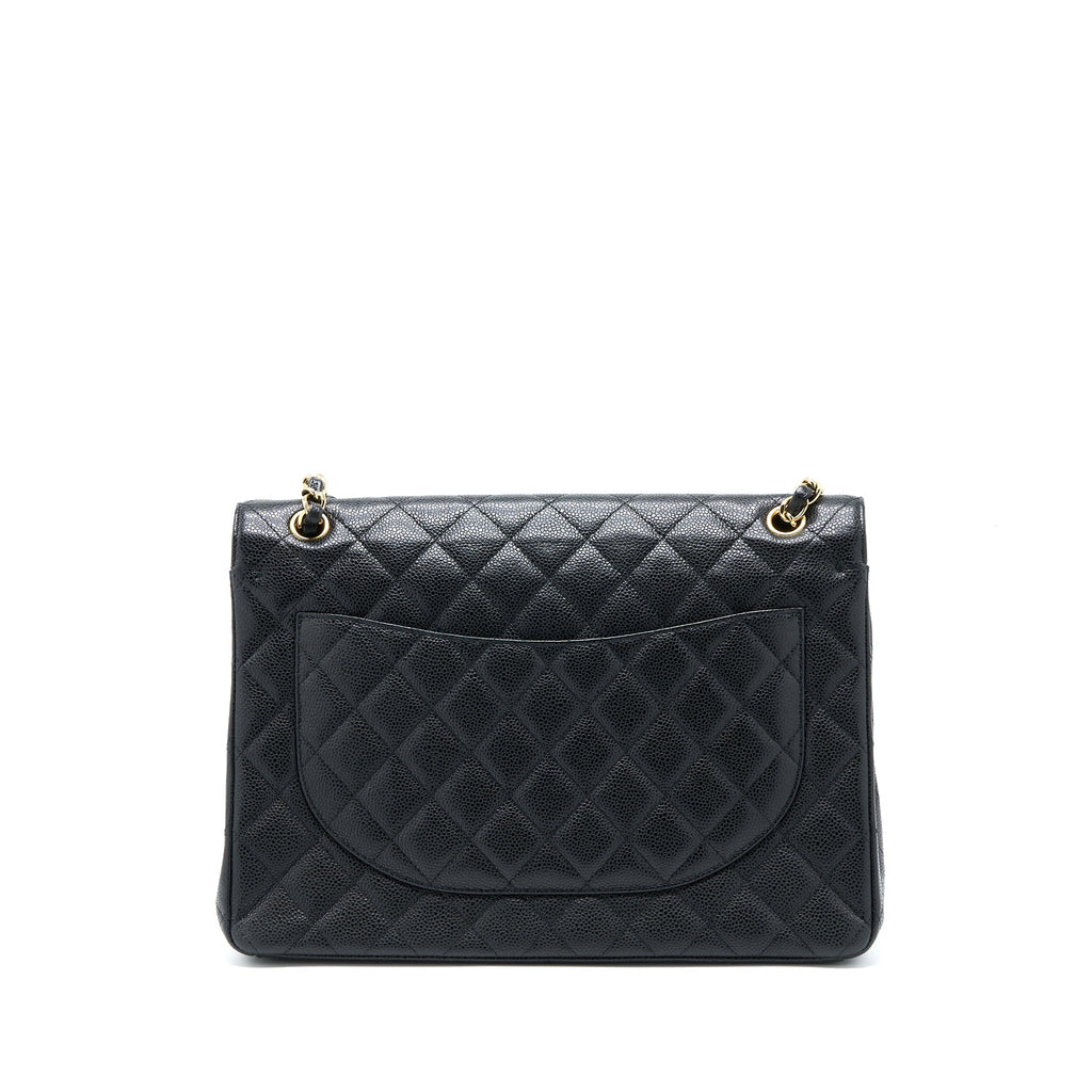 CHANEL MAXI CLASSIC DOUBLE FLAP BAG CAVIAR BLACK GHW