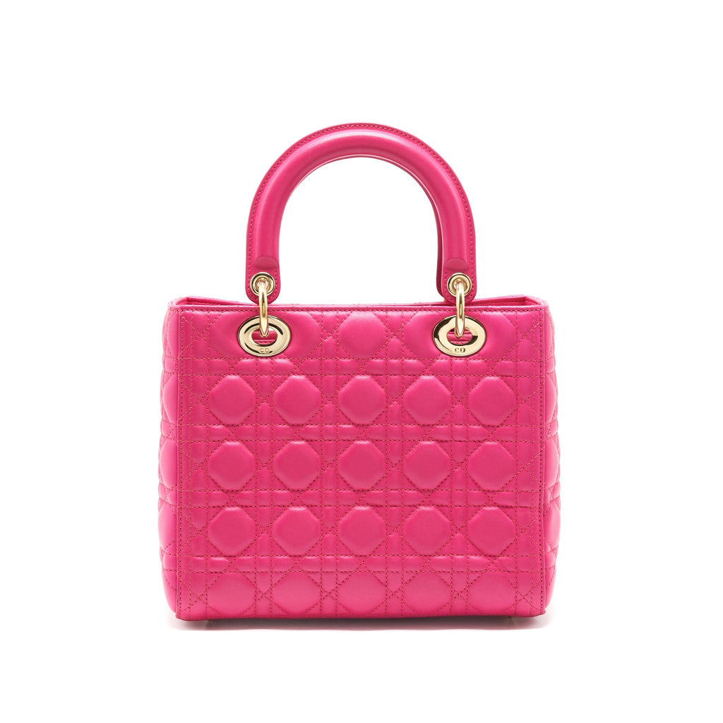 DIOR LADY DIOR BAG MEDIUM PINK GHW