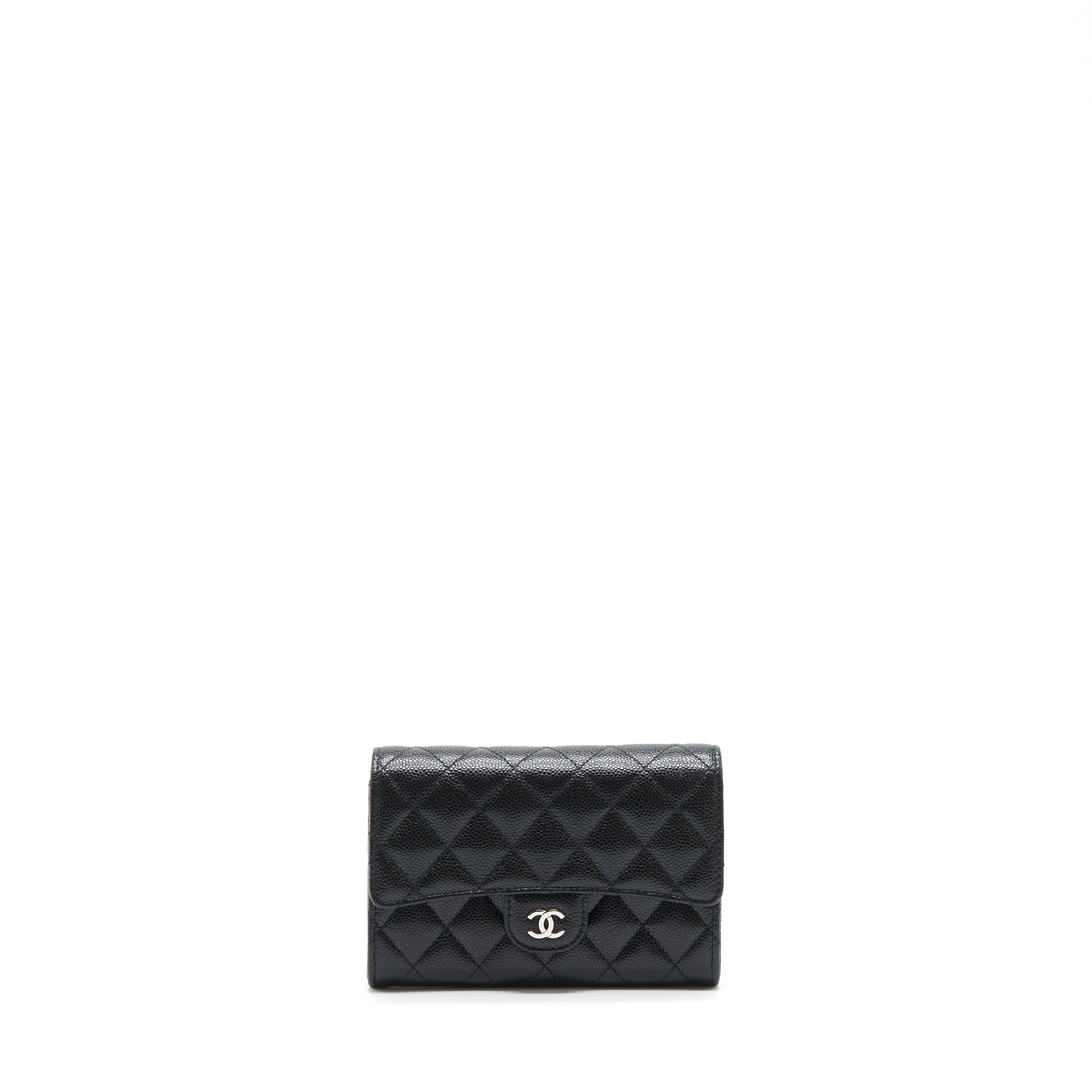 CHANEL FLAP WALLET CAVIAR BLACK SHW