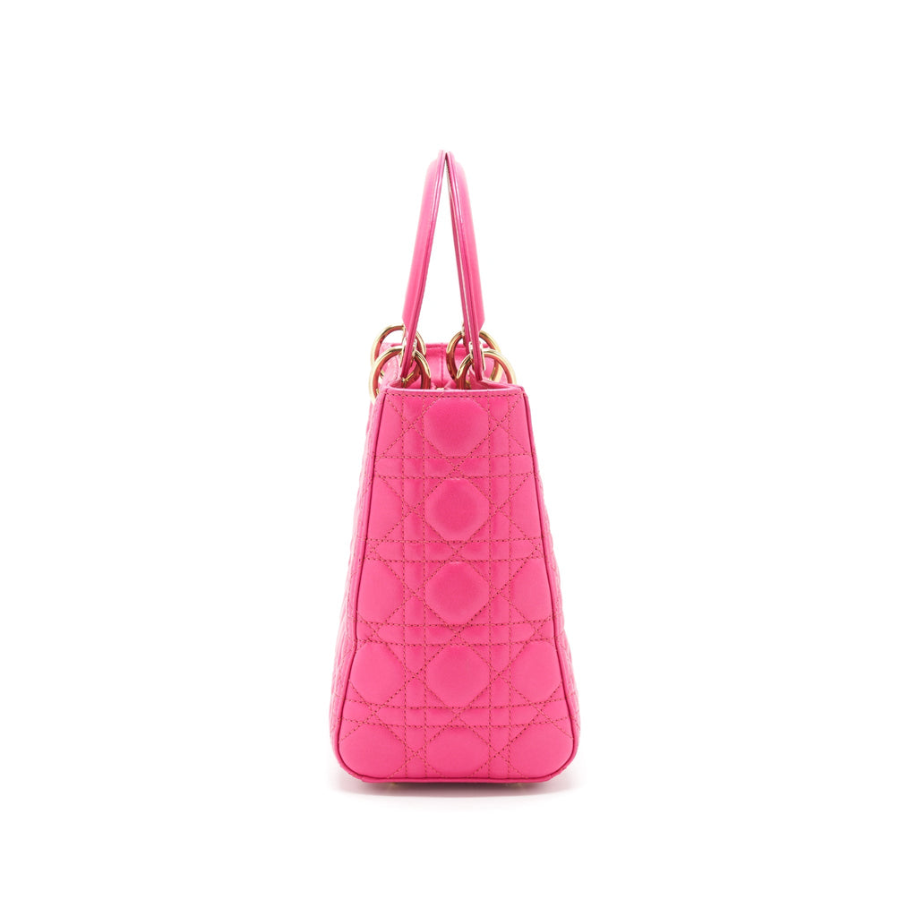 DIOR LADY DIOR BAG MEDIUM PINK GHW