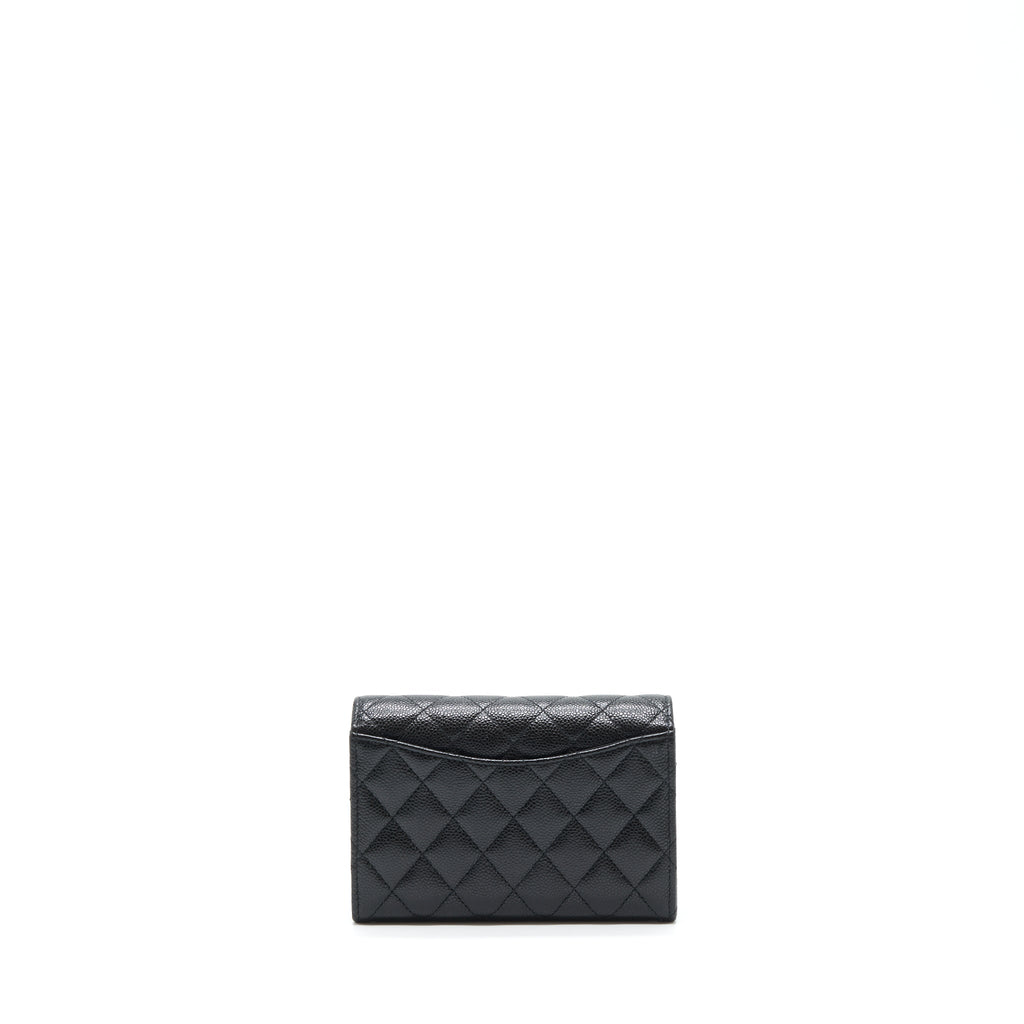 CHANEL FLAP WALLET CAVIAR BLACK SHW