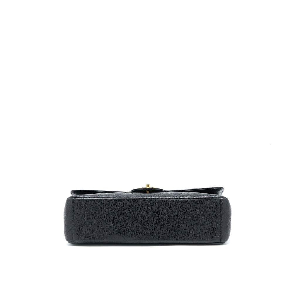 CHANEL MAXI CLASSIC DOUBLE FLAP BAG CAVIAR BLACK GHW
