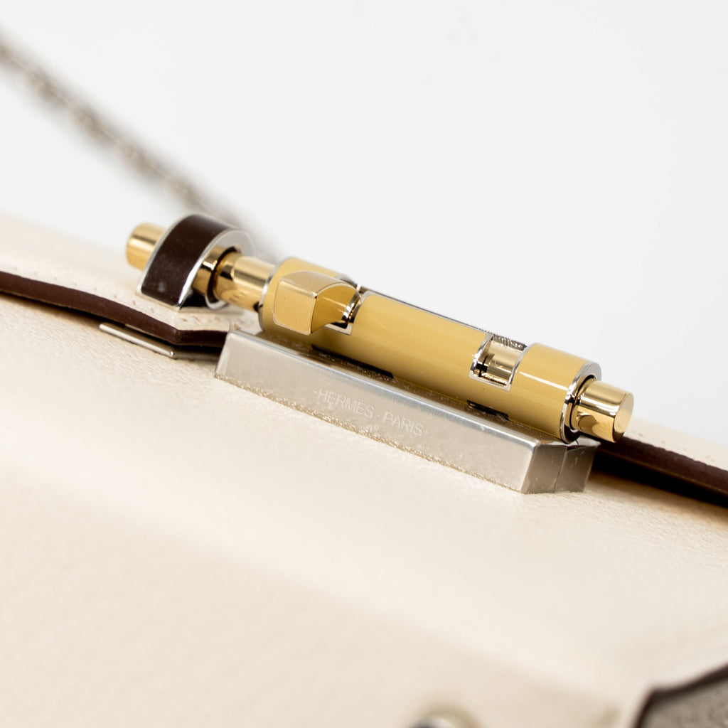 HERMES MINI VERROU CHEVRE MYSORE NATA HAVANE/CHAI/ETOUPE HARDWARE