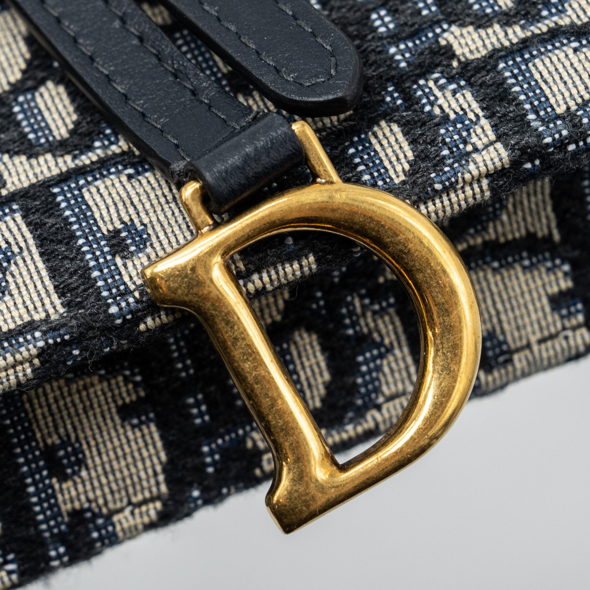 DIOR SADDLE BELT POUCH DIOR OBLIQUE JACQUARD BLUE GHW