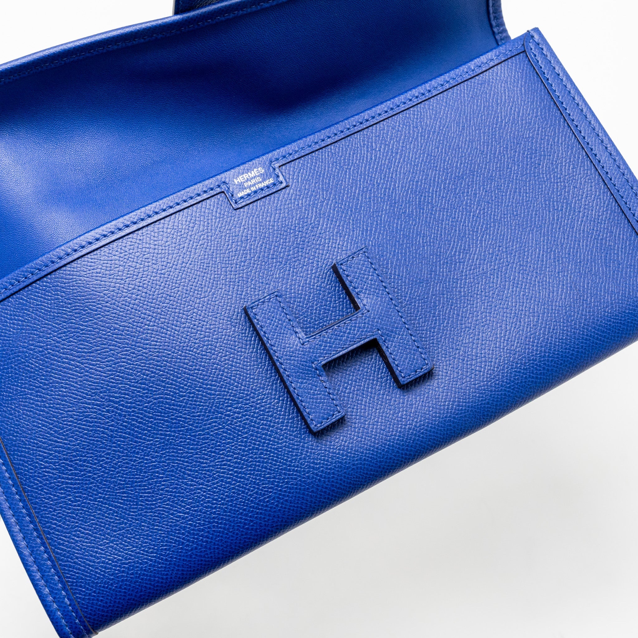 HERMES JIGE CLUTCH EPSOM BLUE ELECTRIC