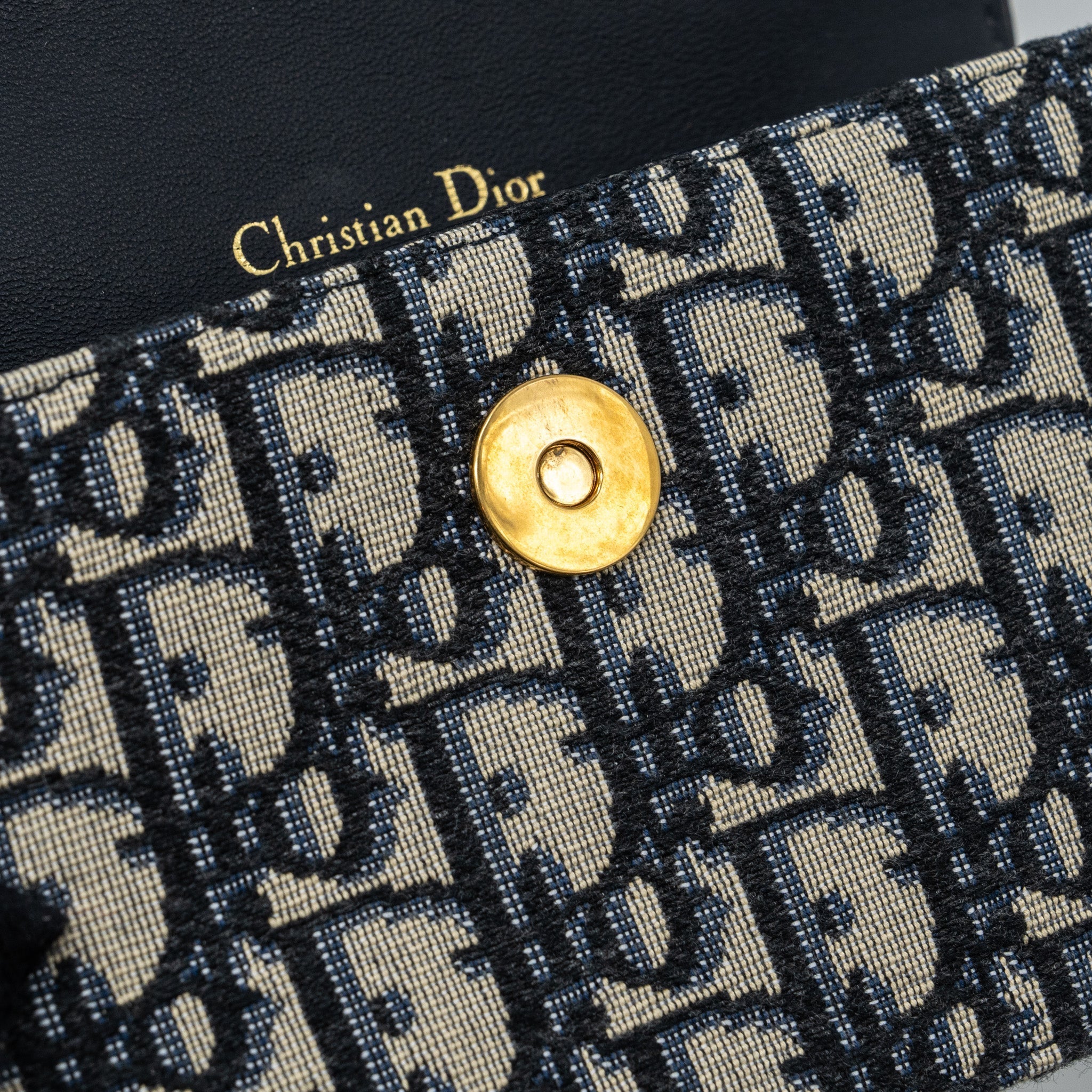 DIOR SADDLE BELT POUCH DIOR OBLIQUE JACQUARD BLUE GHW