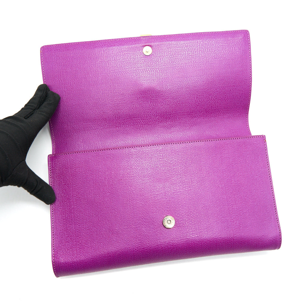 YSL Y CLUTCH PURPLE GHW