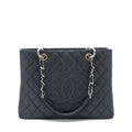 CHANEL GRAND SHOPPING TOTE GST CAVIAR BLACK SHW