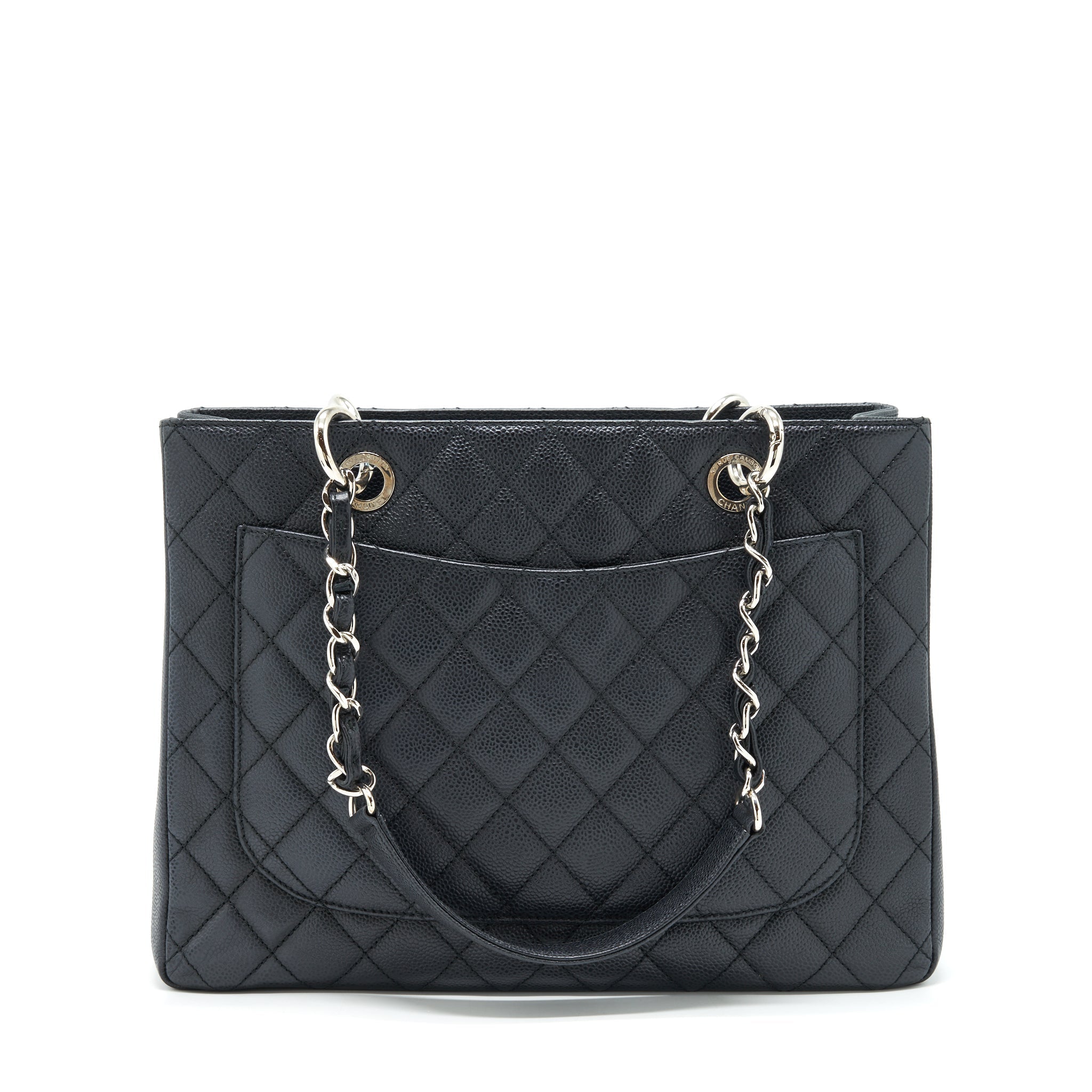 CHANEL GRAND SHOPPING TOTE GST CAVIAR BLACK SHW