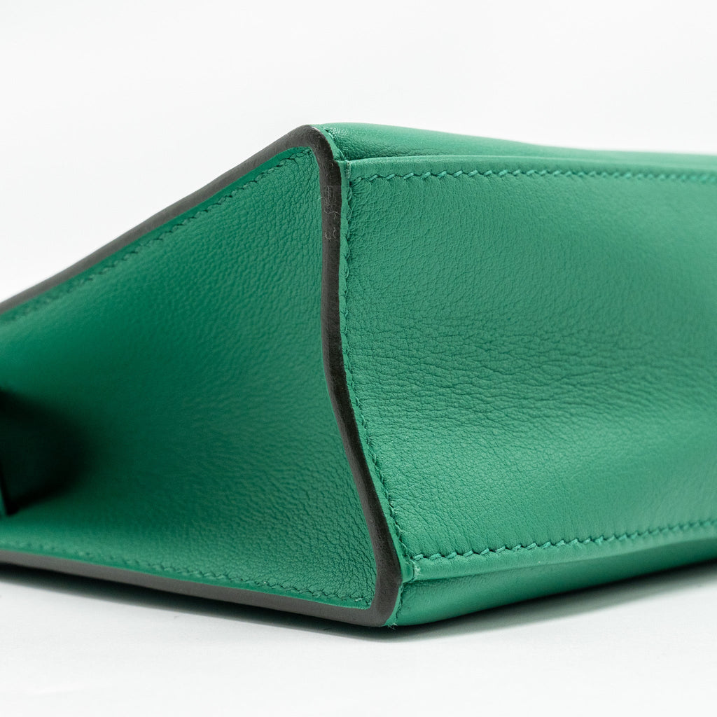 HERMES KELLY POCHETTE SWIFT VERT VERTIGO GHW