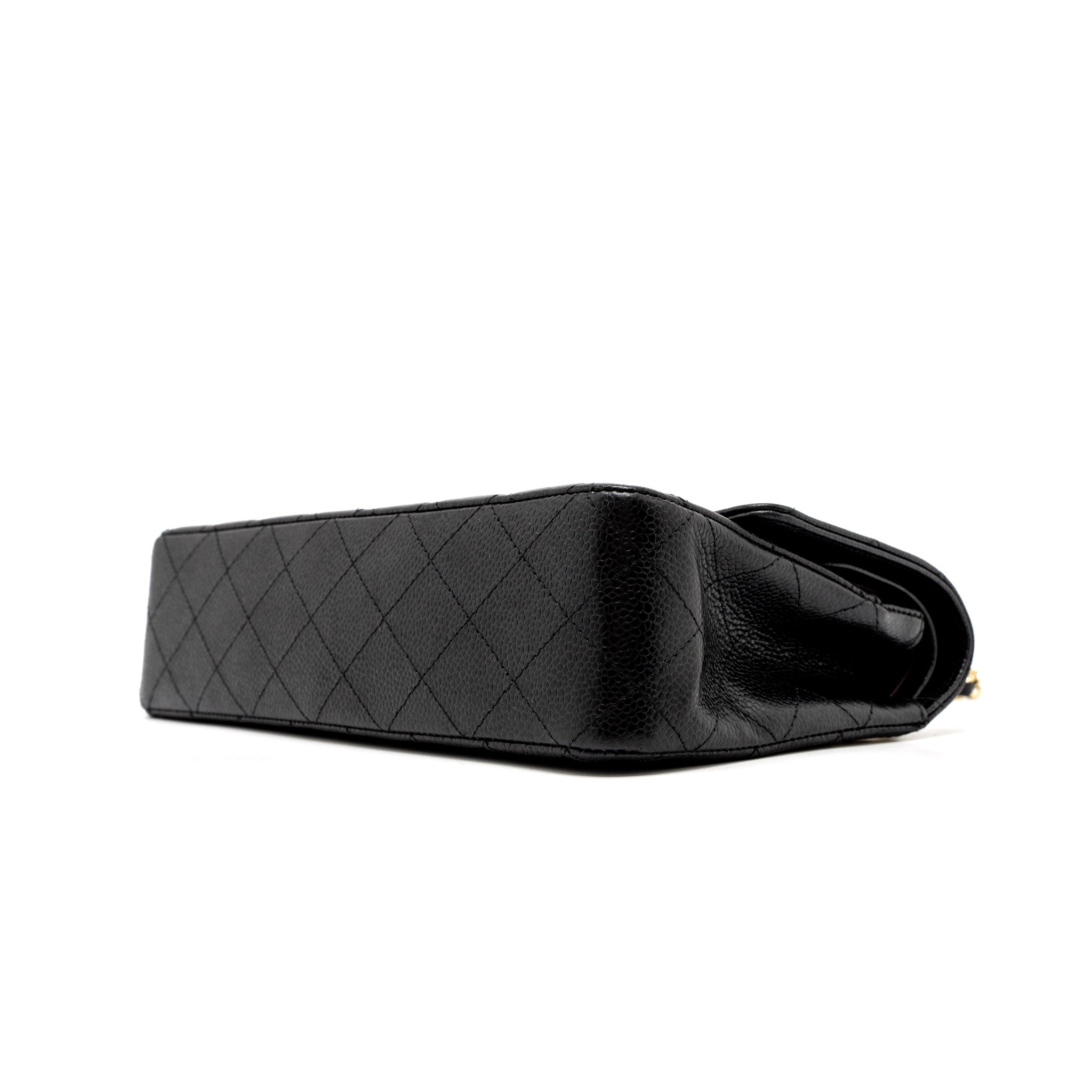CHANEL MEDIUM CLASSIC DOUBLE FLAP BAG CAVIAR BLACK GHW