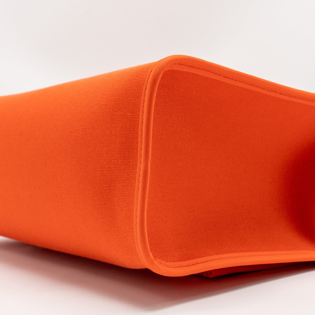 HERMES HERBAG 31 ZIP BAG CANVAS/NATURAL HUNTER ORANGE POPPY SHW