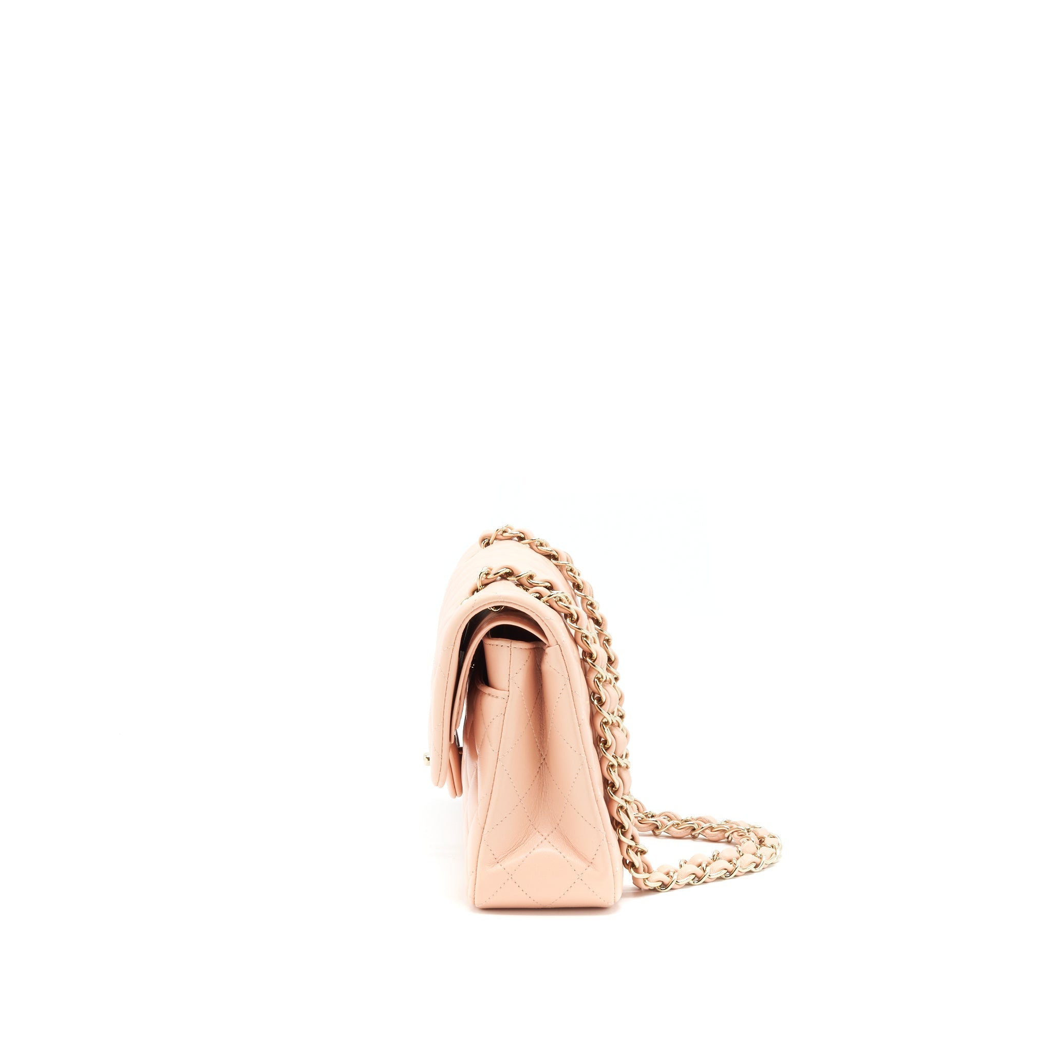 CHANEL SMALL CLASSIC DOUBLE FLAP BAG LAMBSKIN PINK LGHW