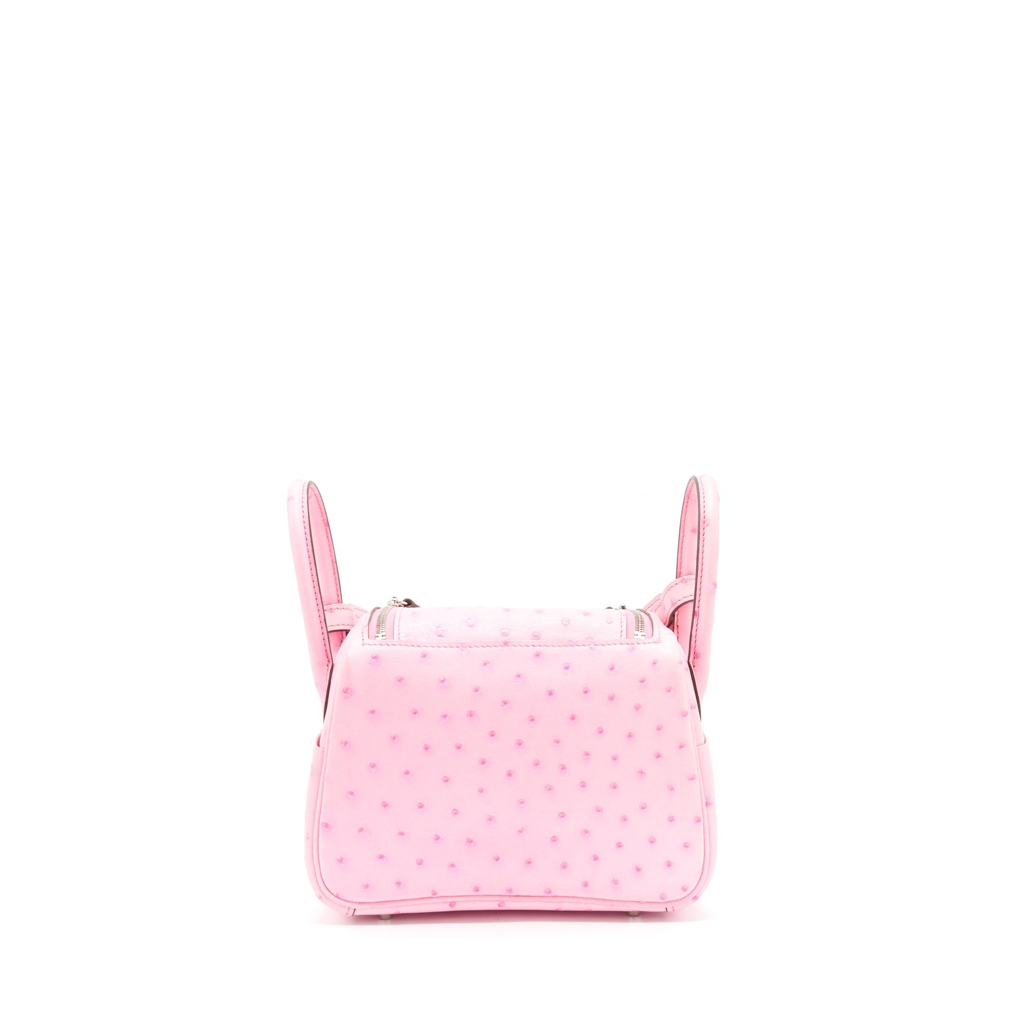 HERMES MINI LINDY OSTRICH L4 ROSE BUBBLEGUM SHW
