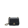 CHANEL MINI SQUARE FLAP BAG LAMBSKIN BLACK LGHW (MICROCHIP)