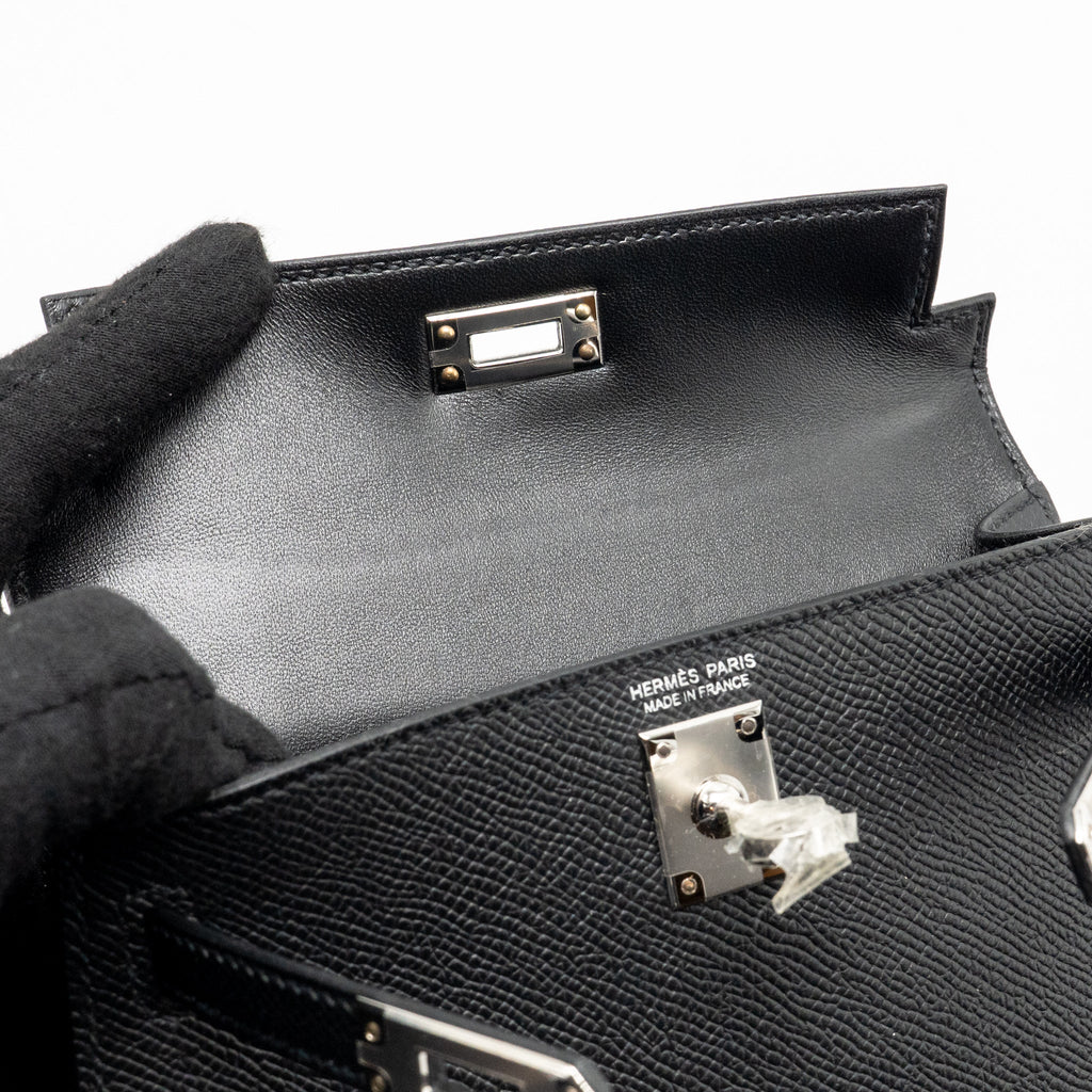 HERMES MINI KELLY II EPSOM BLACK SHW