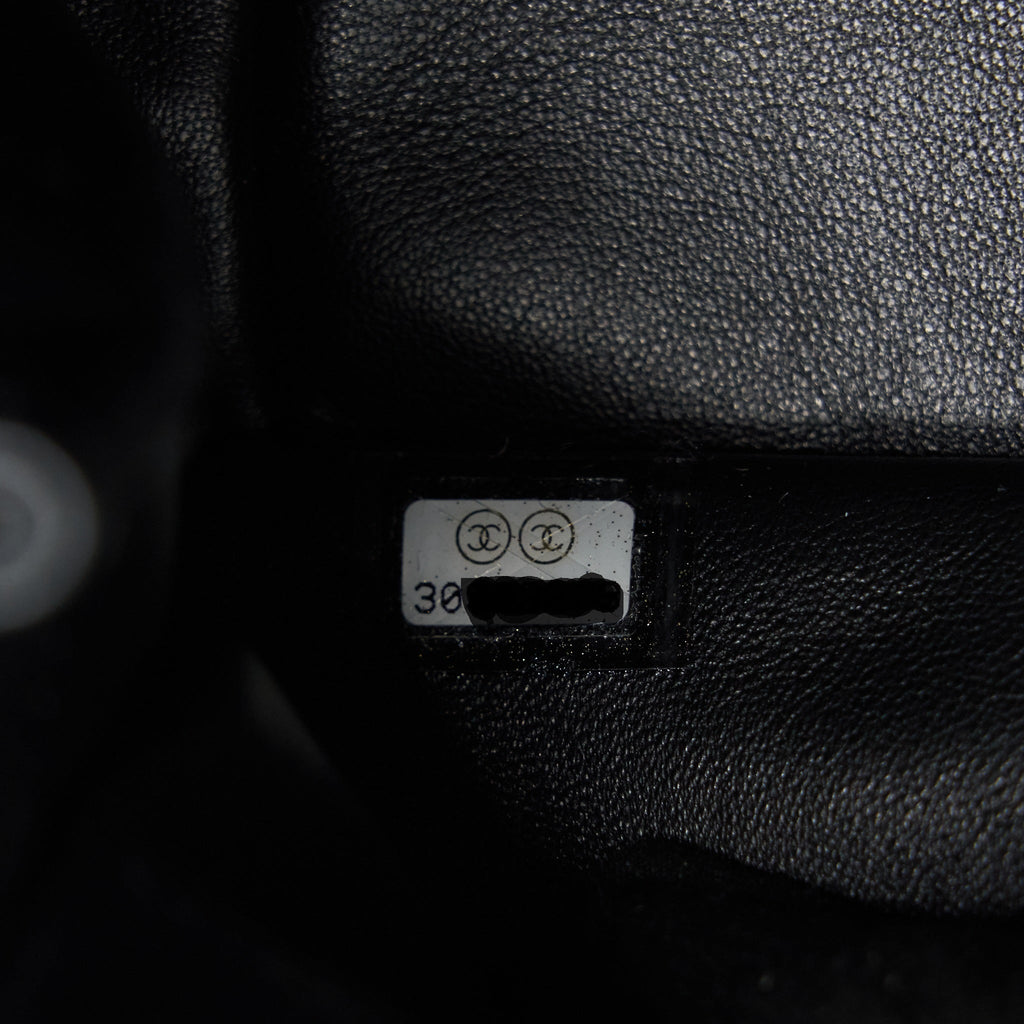 CHANEL MINI RECTANGULAR FLAP BAG BLACK LGHW SERIAL 30