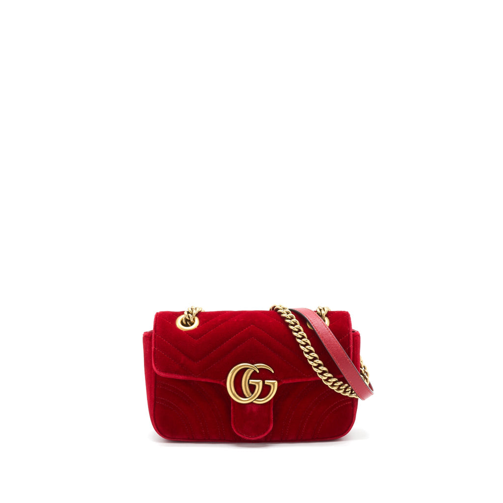 GUCCI VELVET GG MARMONT MATELASSE MINI BAG
