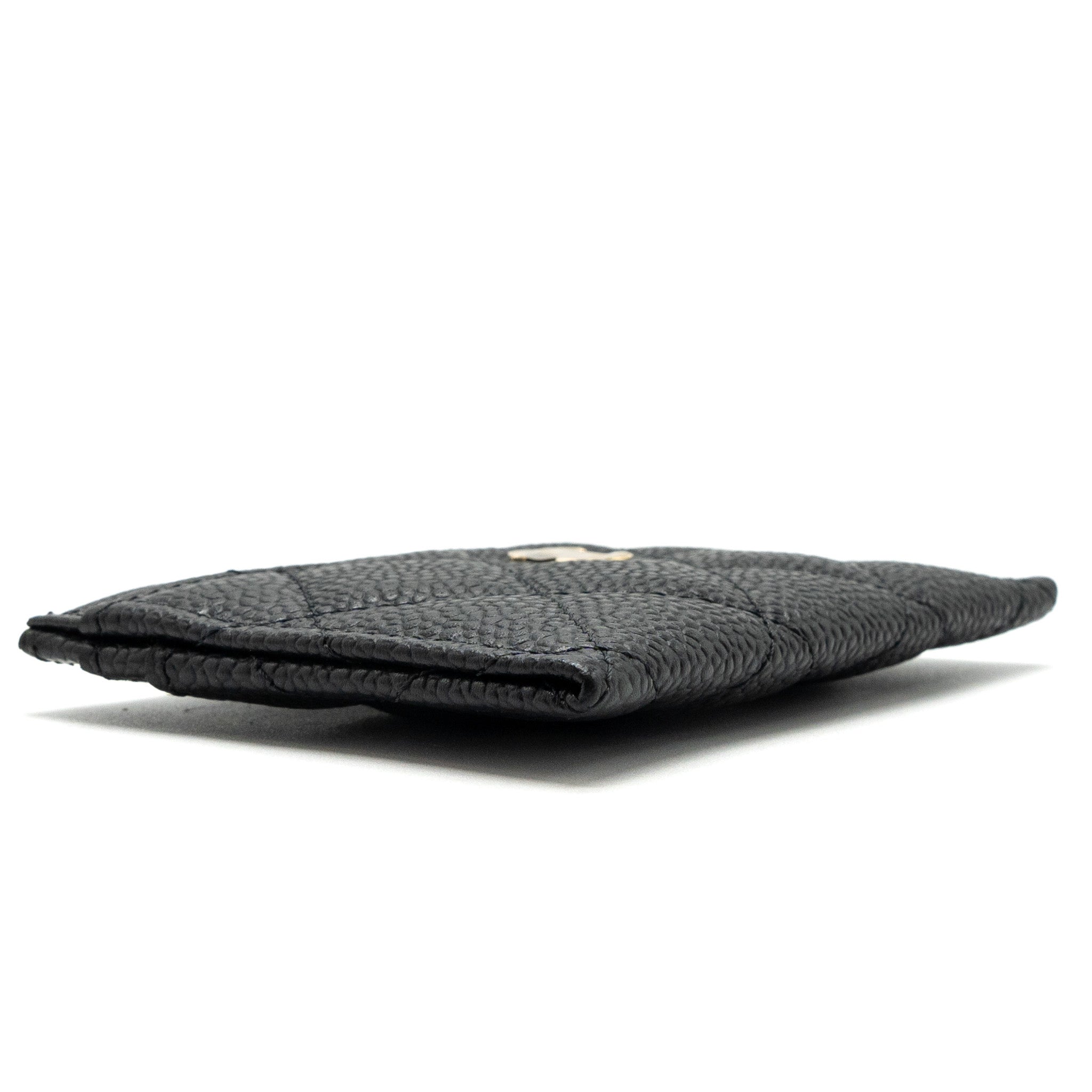 CHANEL CLASSIC CARD HOLDER CAVIAR BLACK GHW(MICROCHIP)