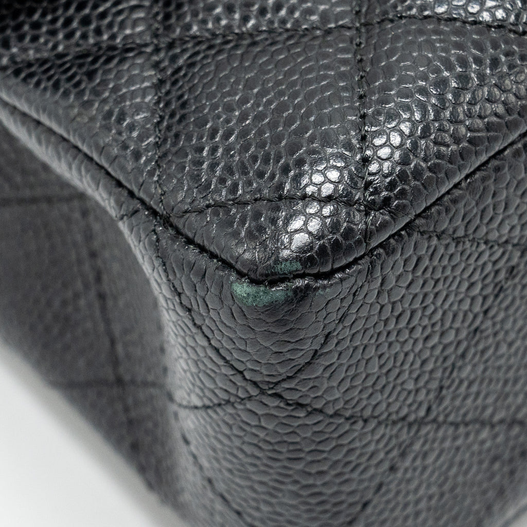 CHANEL MEDIUM CLASSIC DOUBLE  FLAP BAG CAVIAR BLACK GHW