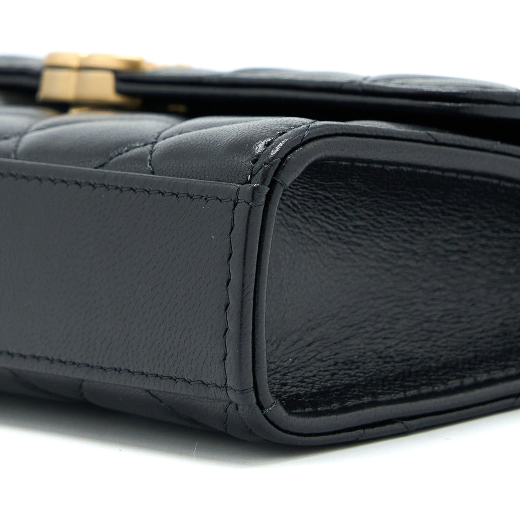 CHANEL 22B FLAP BAG WITH ENAMEL TOP HANDLE LAMBSKIN BLACK GHW