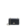 CHANEL CLASSIC MINI RECTANGULAR FLAP BAG LAMBSKIN BLACK LGHW (MICROCHIP)