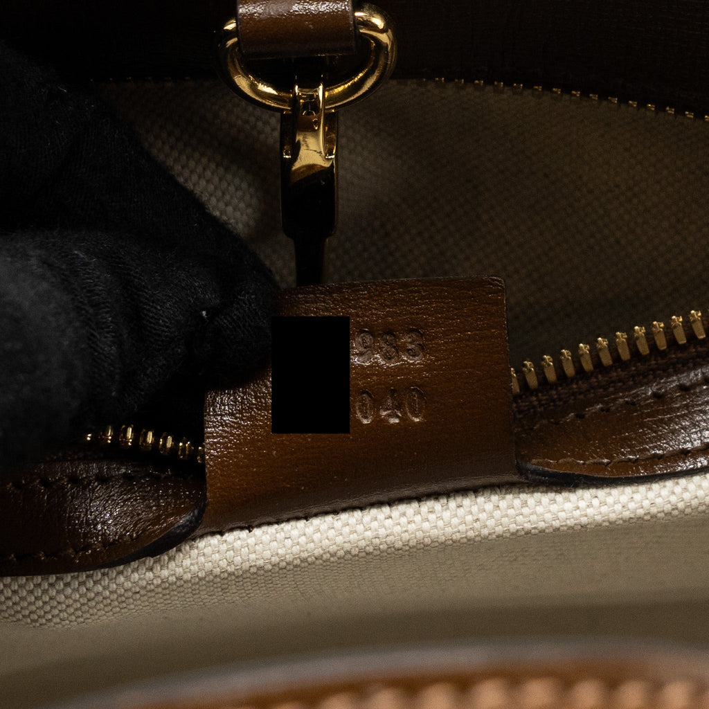 GUCCI GG SMALL TOTE BAG GG SUPREME CANVAS / BROWN GHW