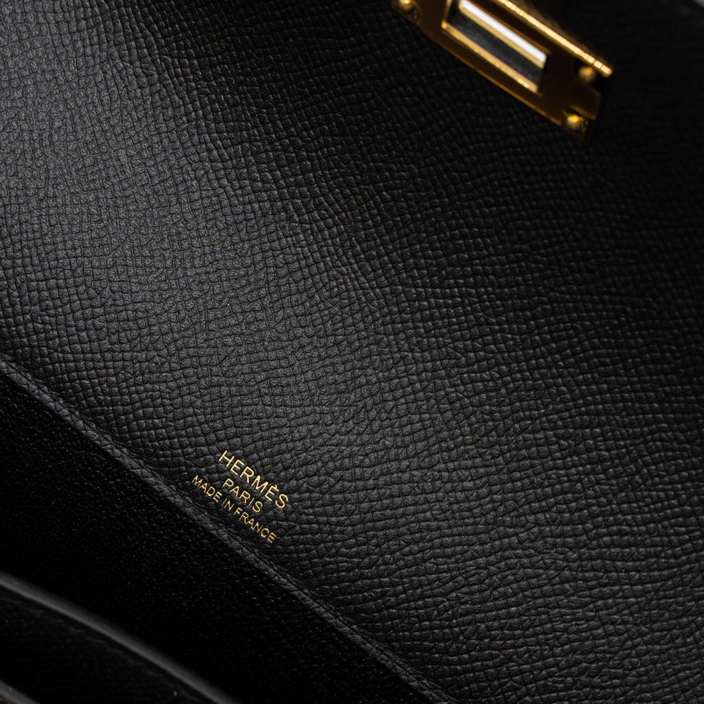 HERMES POCHETTE KELLY DEPECHES 25 EPSOM BLACK GHW