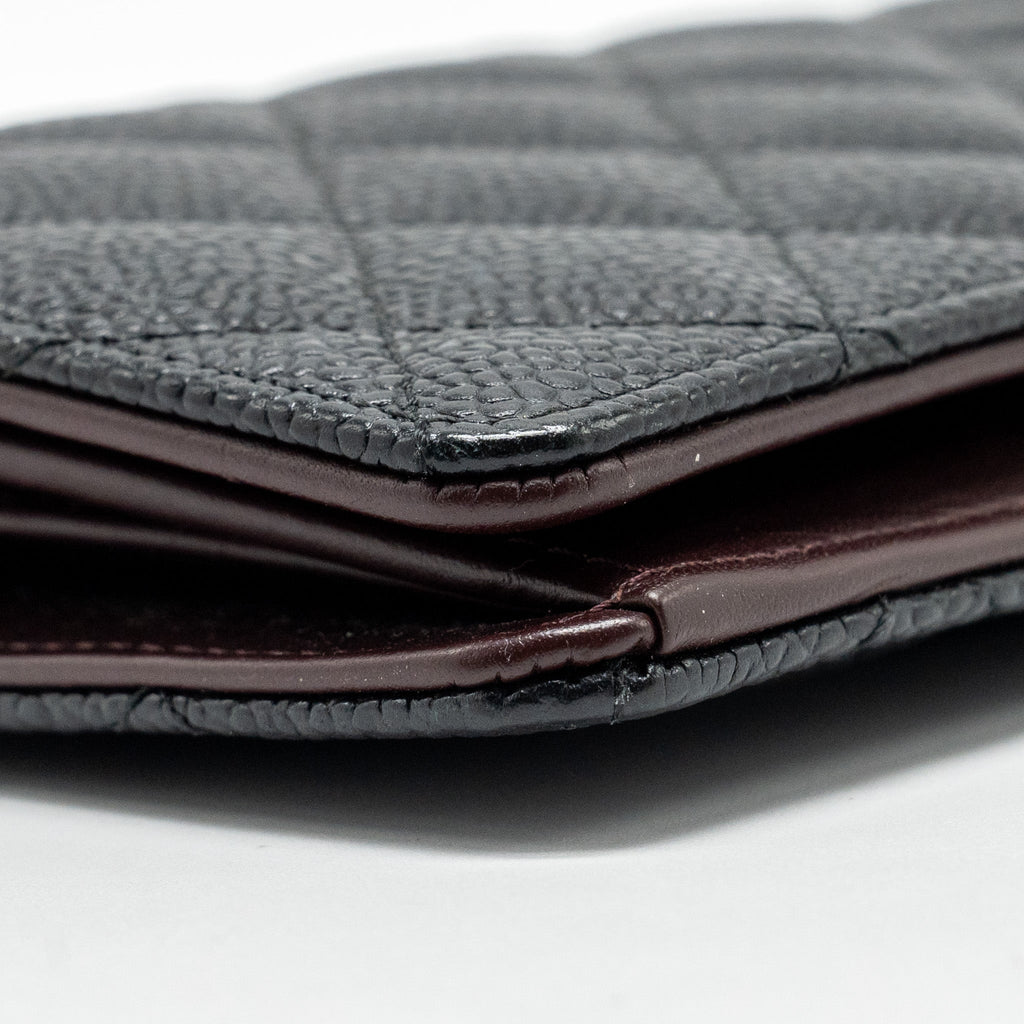 CHANEL COMPACT LONG WALLET CAVIAR BLACK GHW