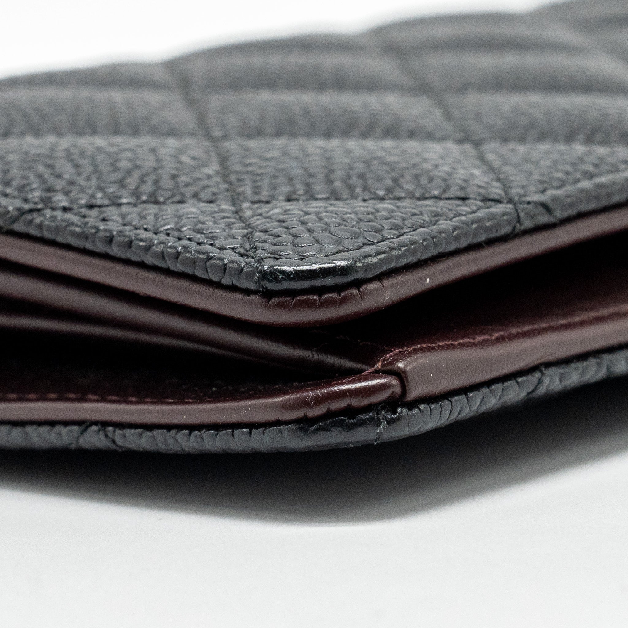 CHANEL COMPACT LONG WALLET CAVIAR BLACK GHW